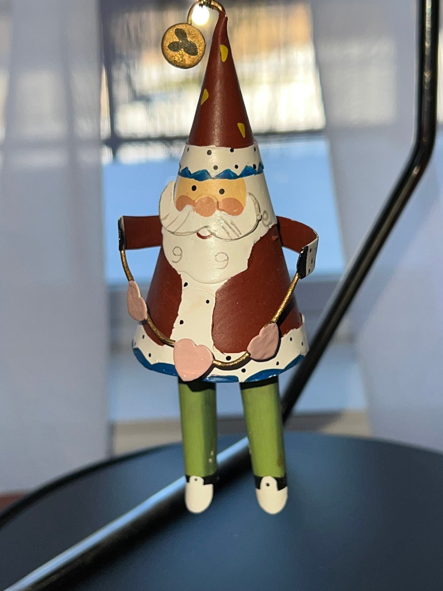 Vintage Santa Claus Hanging Ornament Figurine, Christmas Ornaments Old St. Nicholas St. Nick Vintage Art Dangling Legs, Lover Antiques