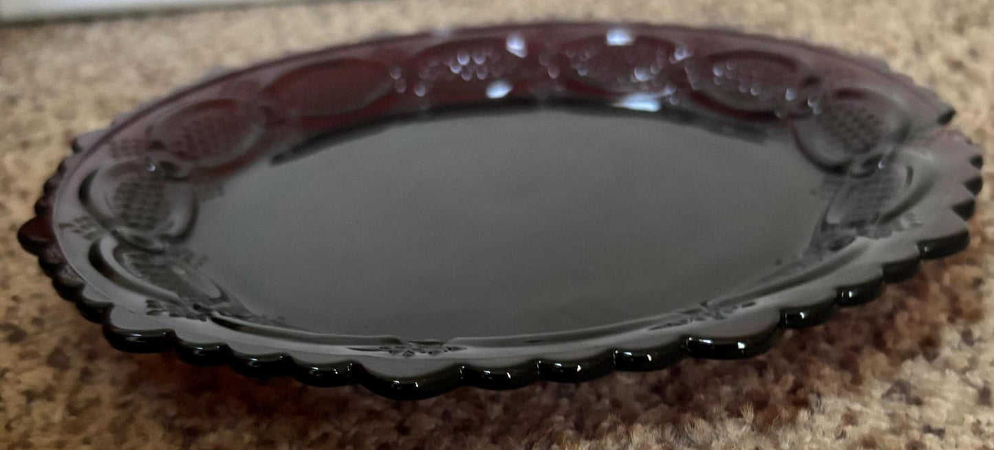 Avon Cape Cod Dessert Plate Ruby Red Glass Lover Antiques and Vintage