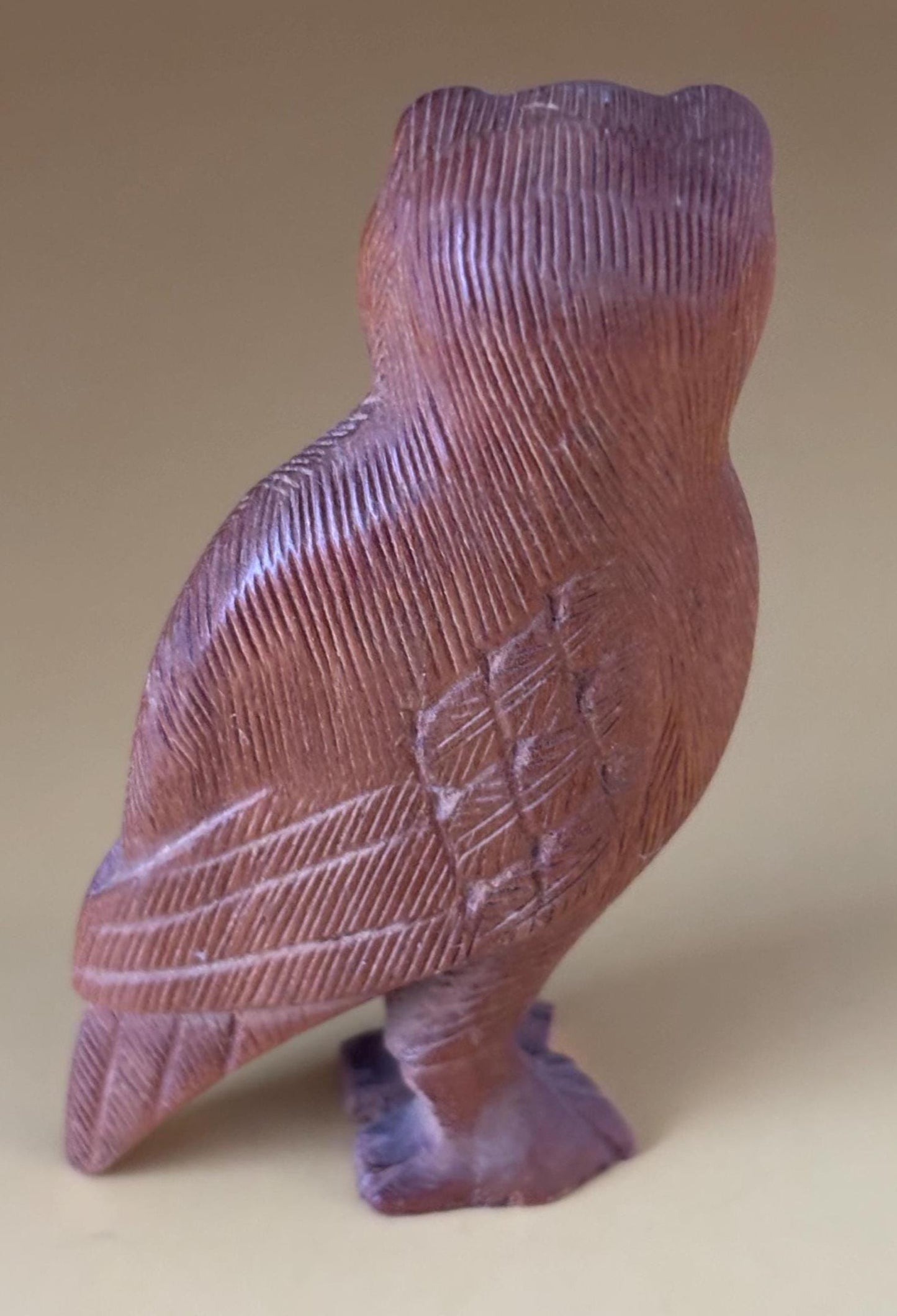 Hand Carved Owl Figurine, Indian Rosewood From India, Sheesham Wood Art