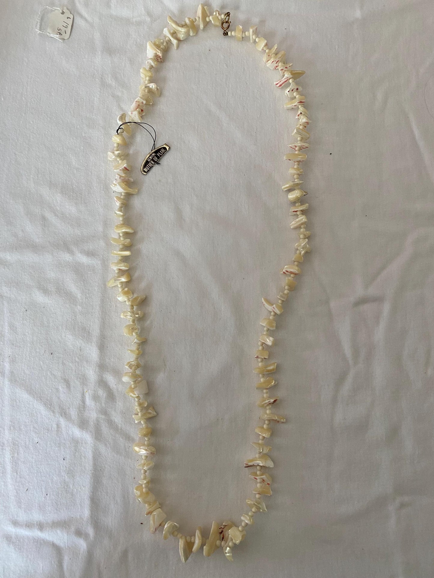 Genuine Mother of Pearl Necklace White Jewelry Unique Gift Opportunity Lover Antiques and Vintage