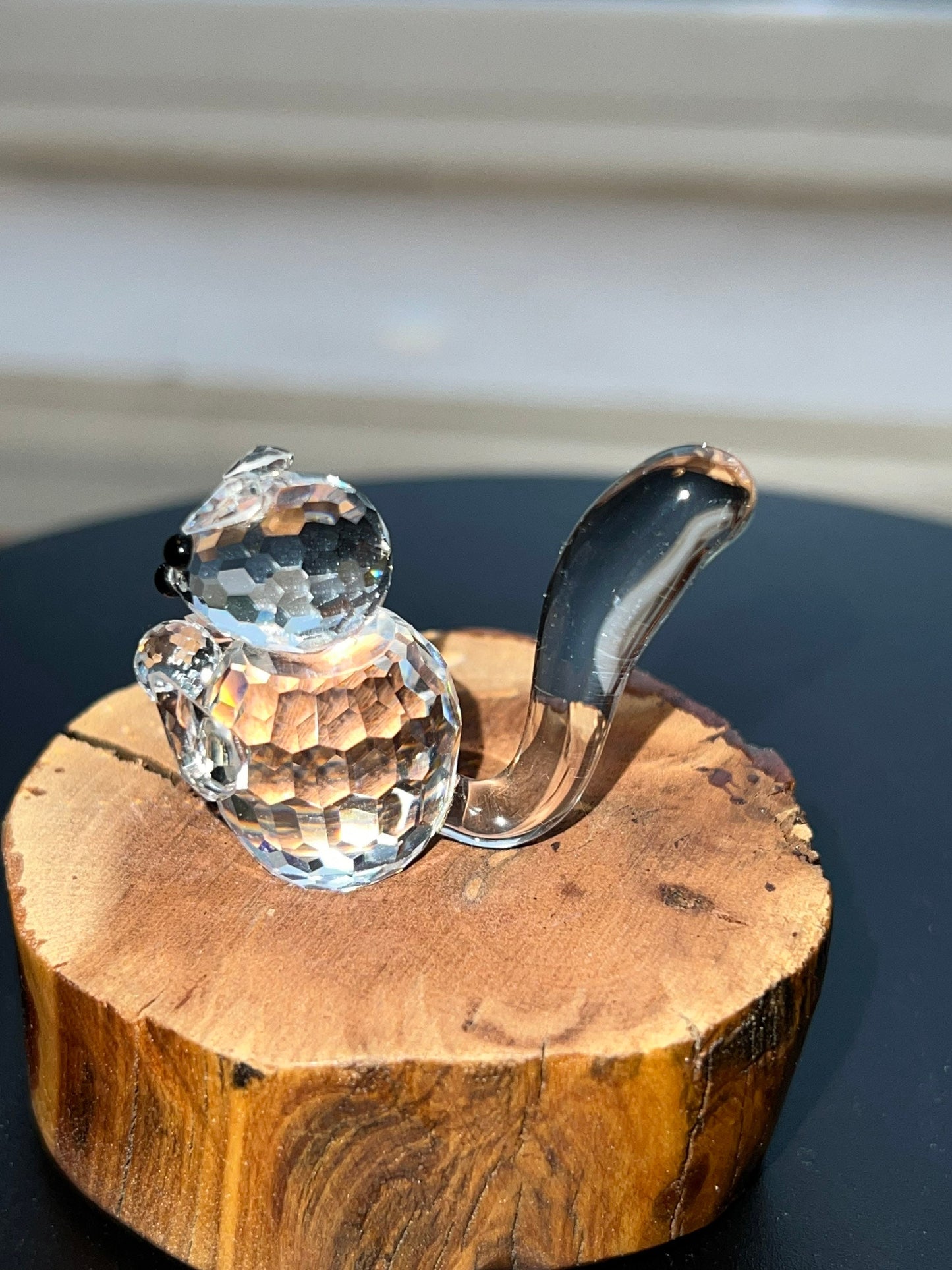 Vintage Swarovski Glass Squirrel Sculpture Art Glass Figurine squirrels artwork signed crystal cut glass Lover Antiques and Vintage