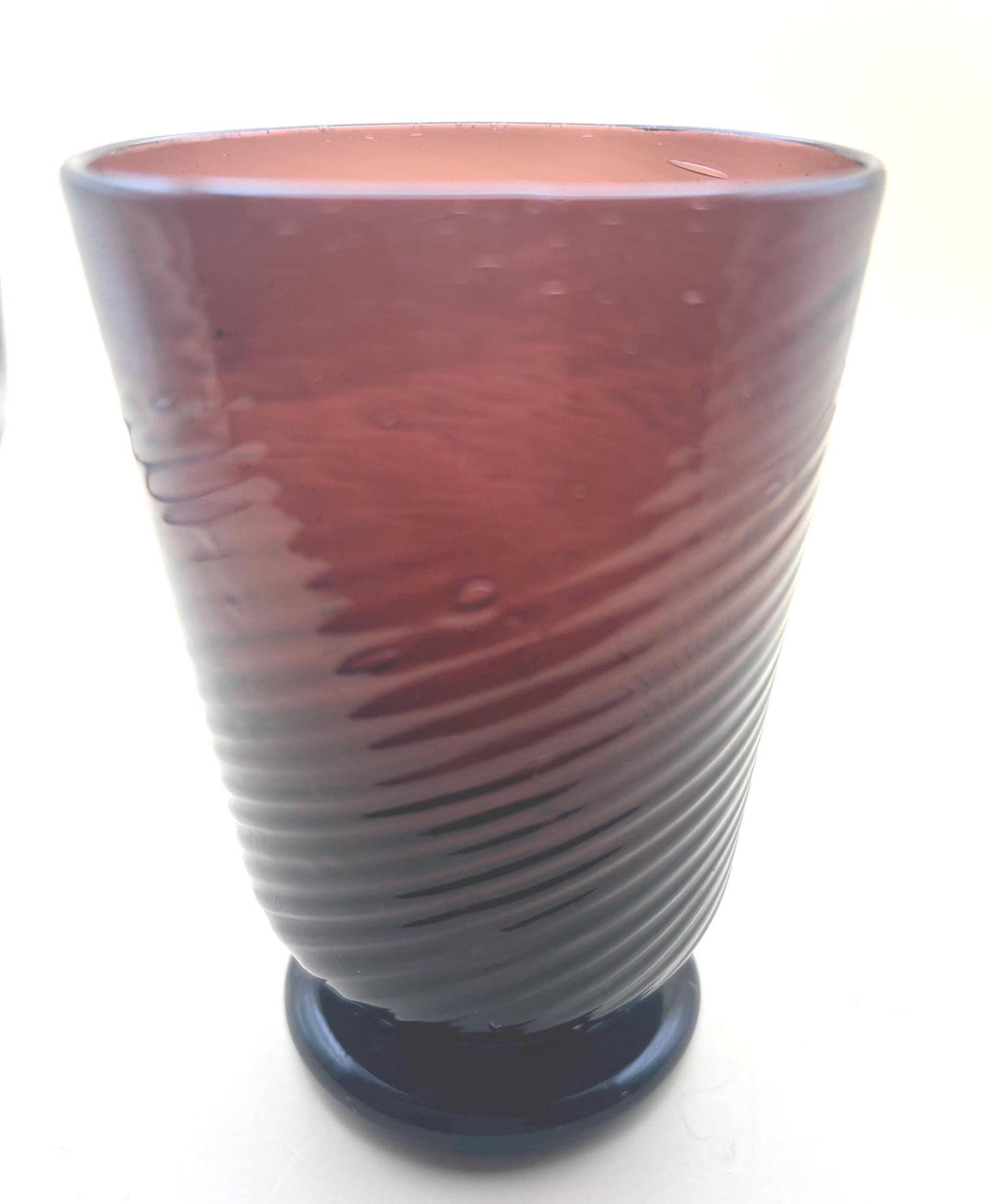 Hand Blown Amethyst Glass Pretty Purple Mid Century Glassware Glass Art Vase