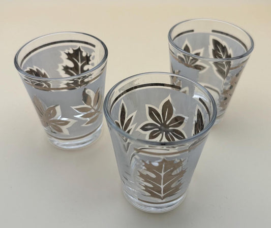 Vintage Silver City Shot Glasses: Mid Century Modern Crystal Glass Set of 3