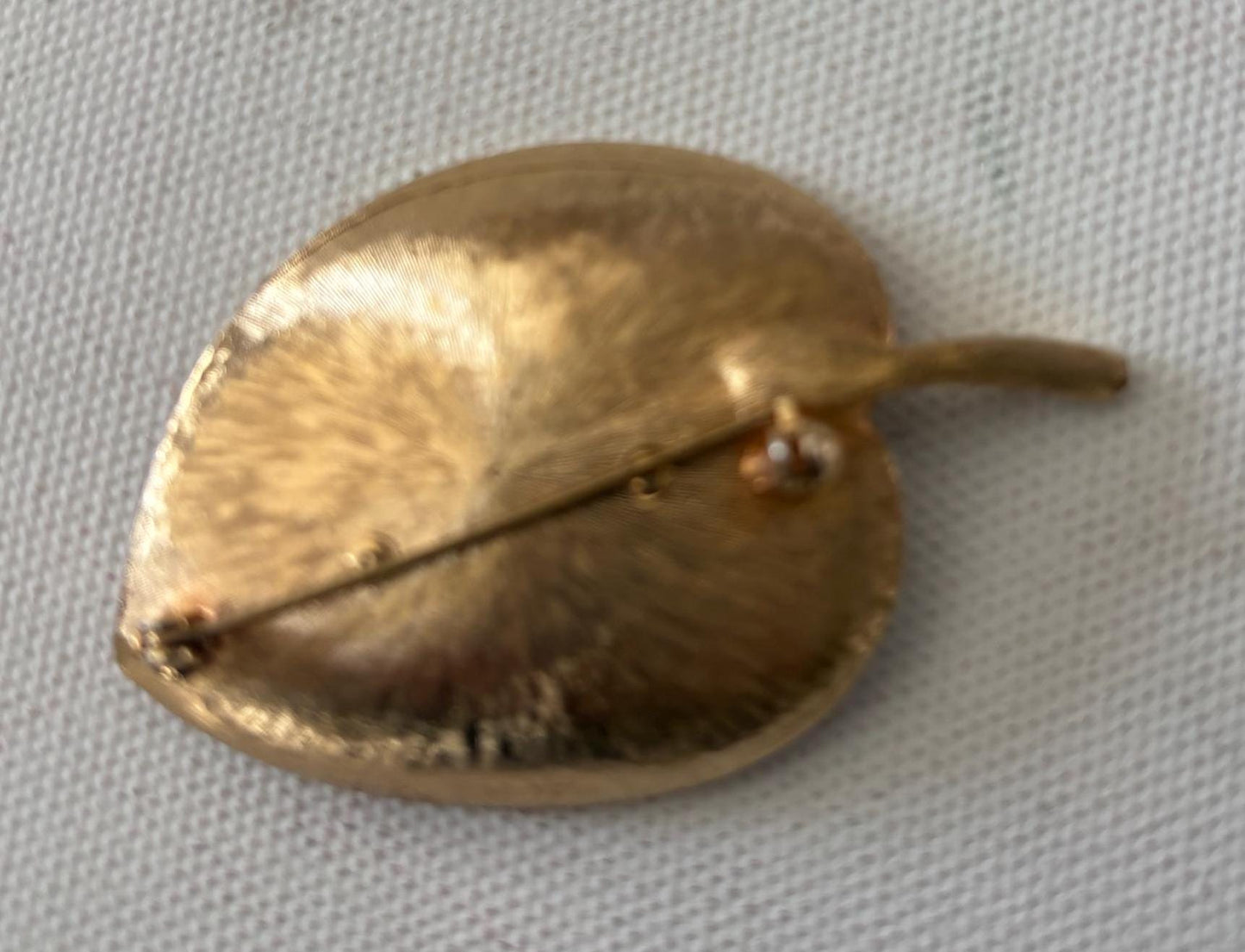 Vintage Pastelli Leaf Brushed Gold Tone Pin Brooch Lover Antiques and Vintage
