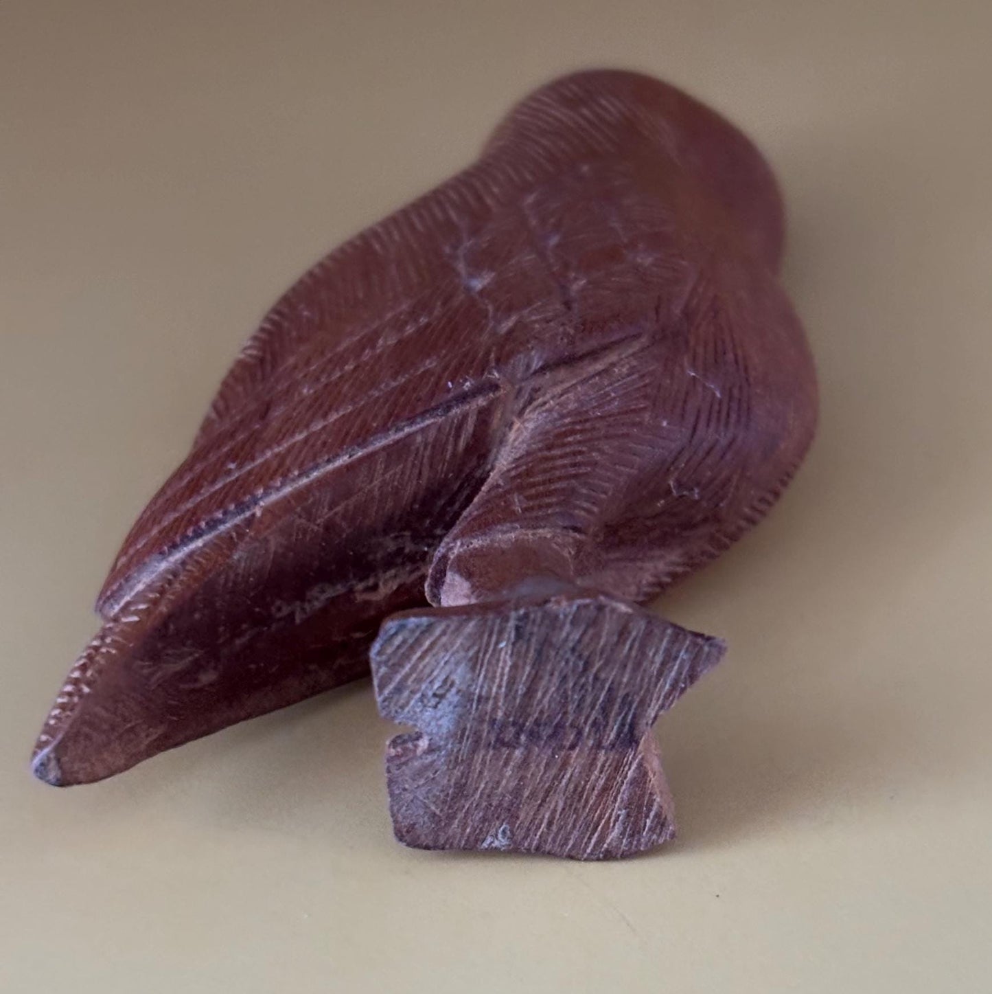 Hand Carved Owl Figurine, Indian Rosewood From India, Sheesham Wood Art