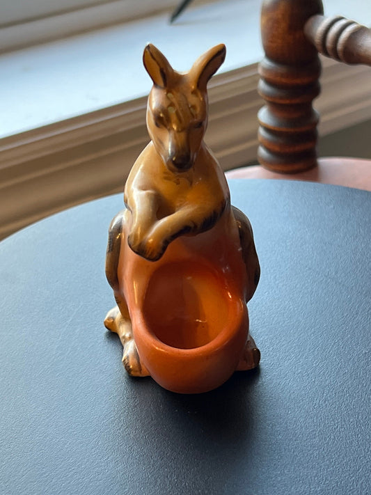 Vintage Kangaroo Ceramic Figurine, Kangaroo Toothpick Holder, Small Holder, Lover Antiques and Vintage