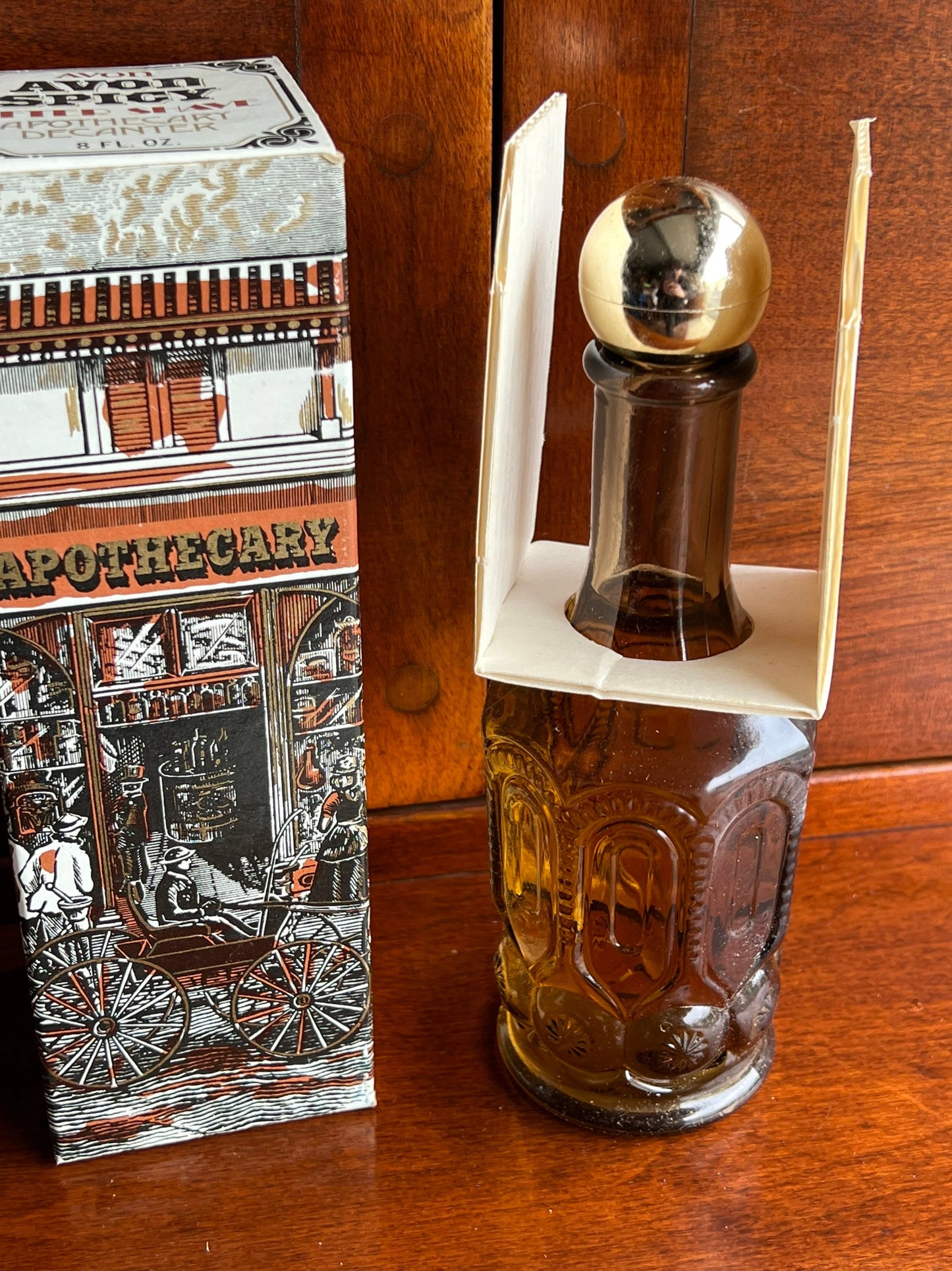 Vintage Avon Spicy After Shave Apothecary Decanter 8 fluid ounces original box full bottle Perfume Lover Antiques and Vintage