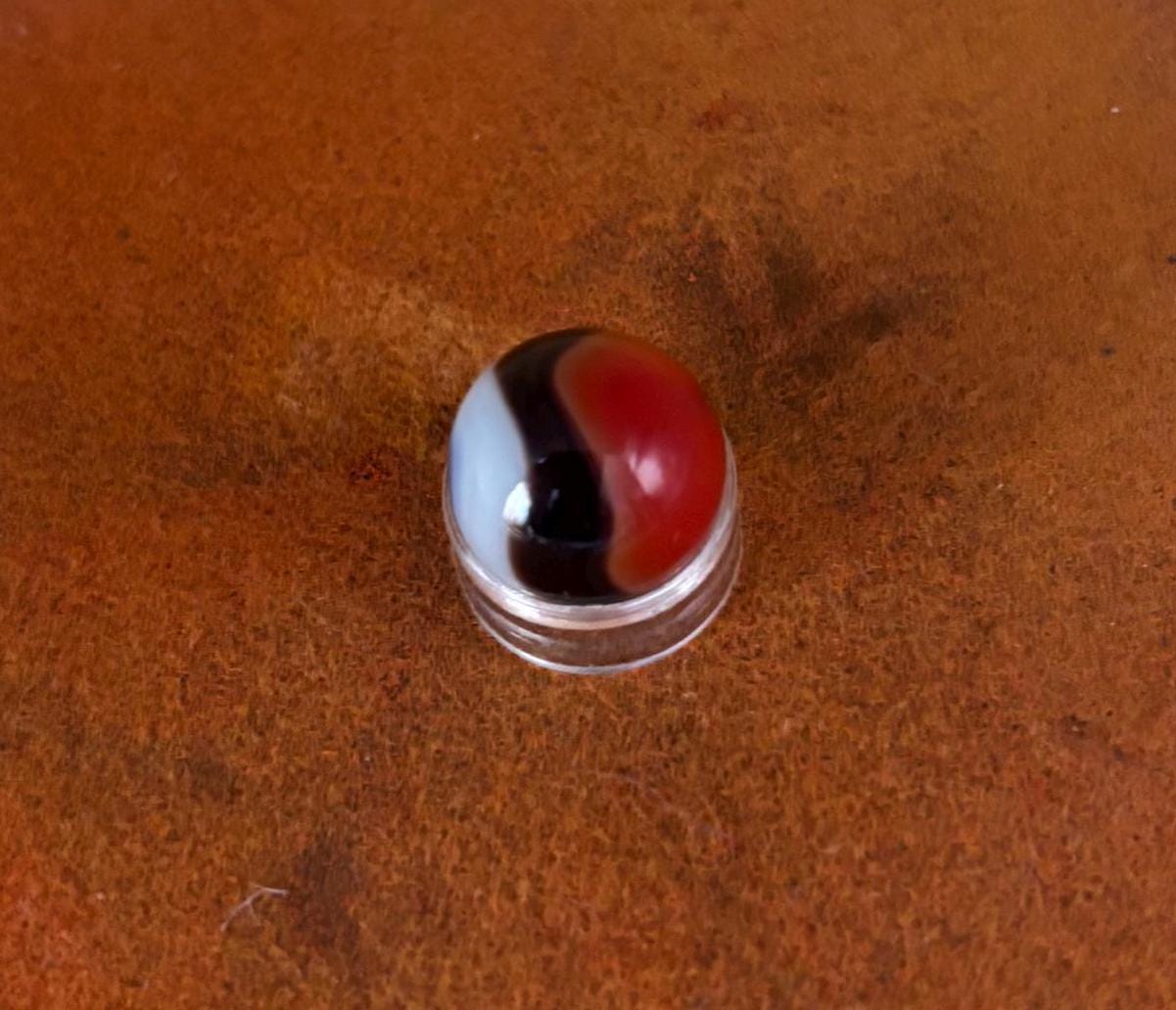 Vintage Vitro Blackline All Red Glass Marble Lover Antiques and Vintage
