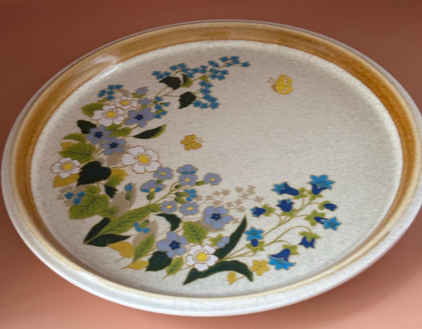 Vintage Mikasa Dinner Plate Stone Manor Stoneware F5827 Sweet Briar Blue & White Flowers Lover Antiques and Vintage