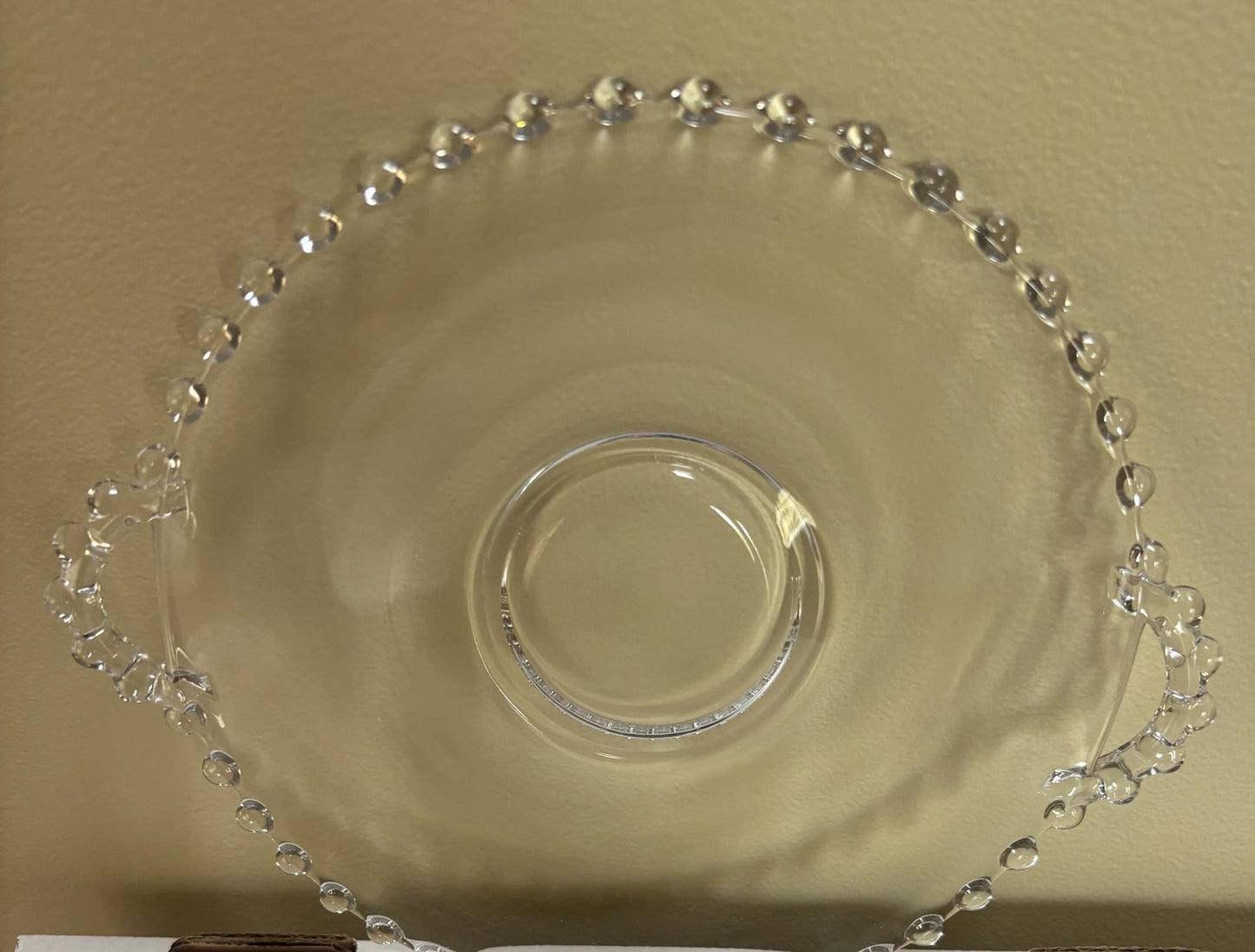 Antique Imperial Beaded Glass Candlewick Plate Platter Lover Antiques and Vintage