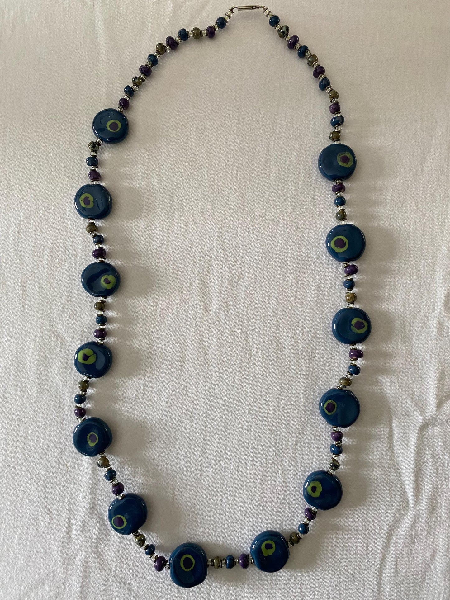Vintage Green & Dark Blue Necklace Unique Gift Opportunity Lover Antiques and Vintage