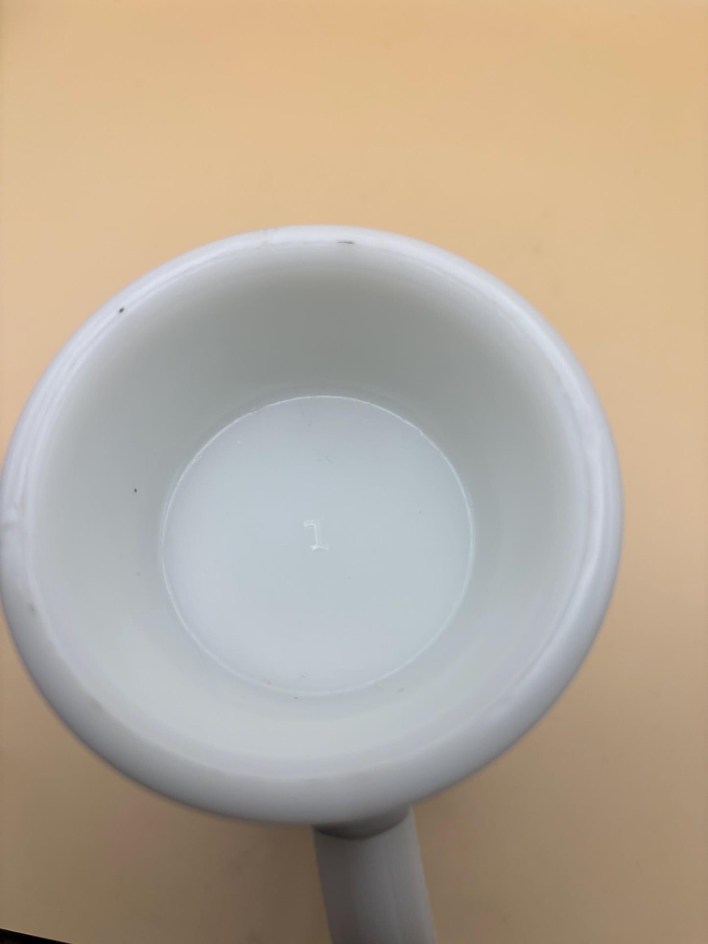 Vintage White Milk Glass Mug Number 1 on Bottom Lover Antiques and Vintage
