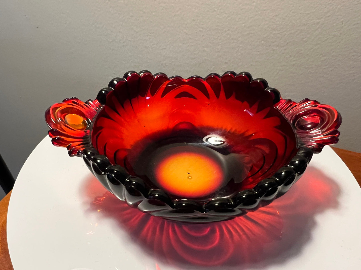 Vintage Red Amberina Glass Art Bowls Summit Art Small Glass Collection Lover Antiques & Vintage
