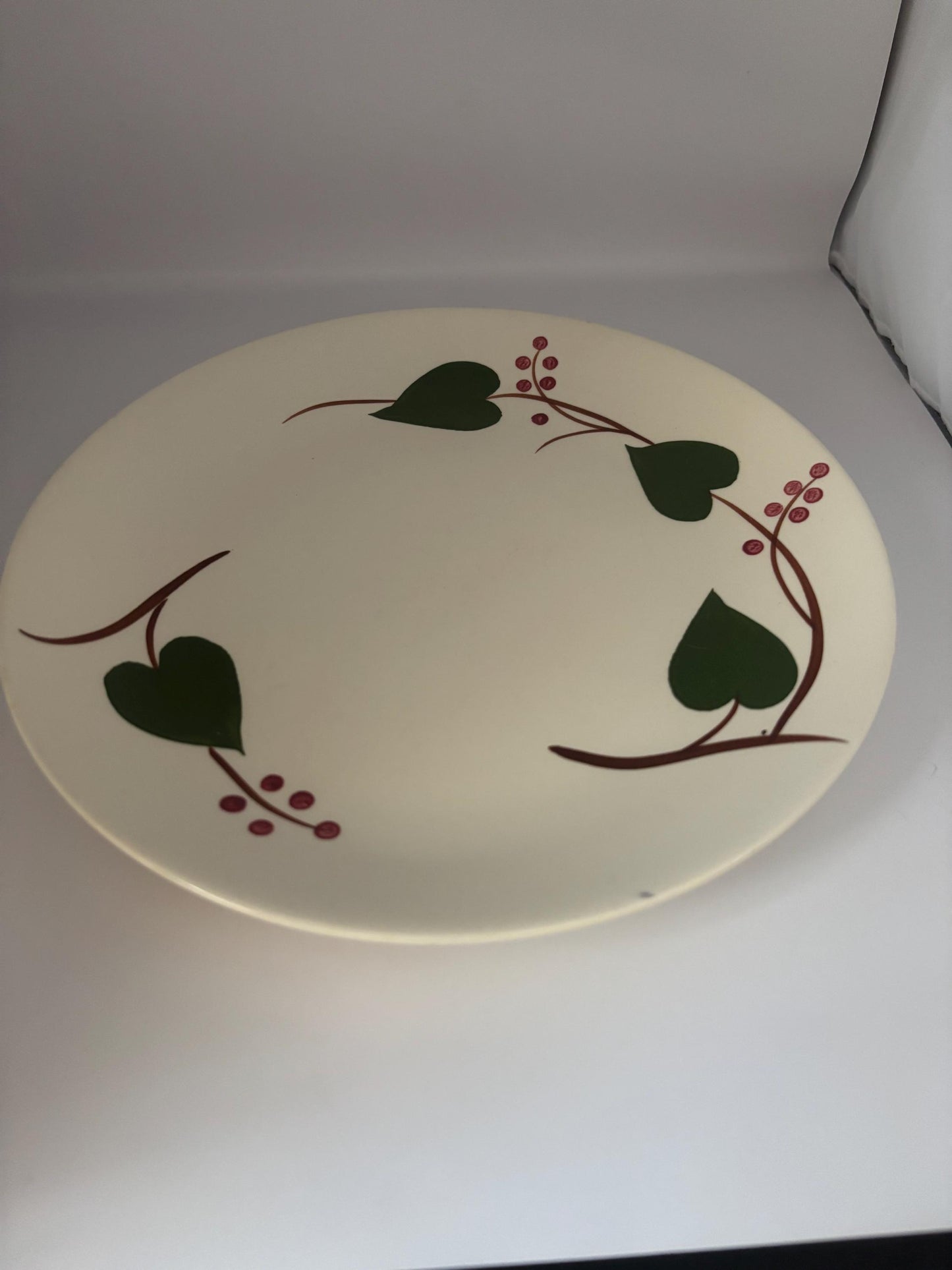 Blue Ridge Stan Home Ivy Dinner Plate, by Southern Potteries, Circa 1930's, Hearts Together Forever Platter, Lover Antiques and Vintage