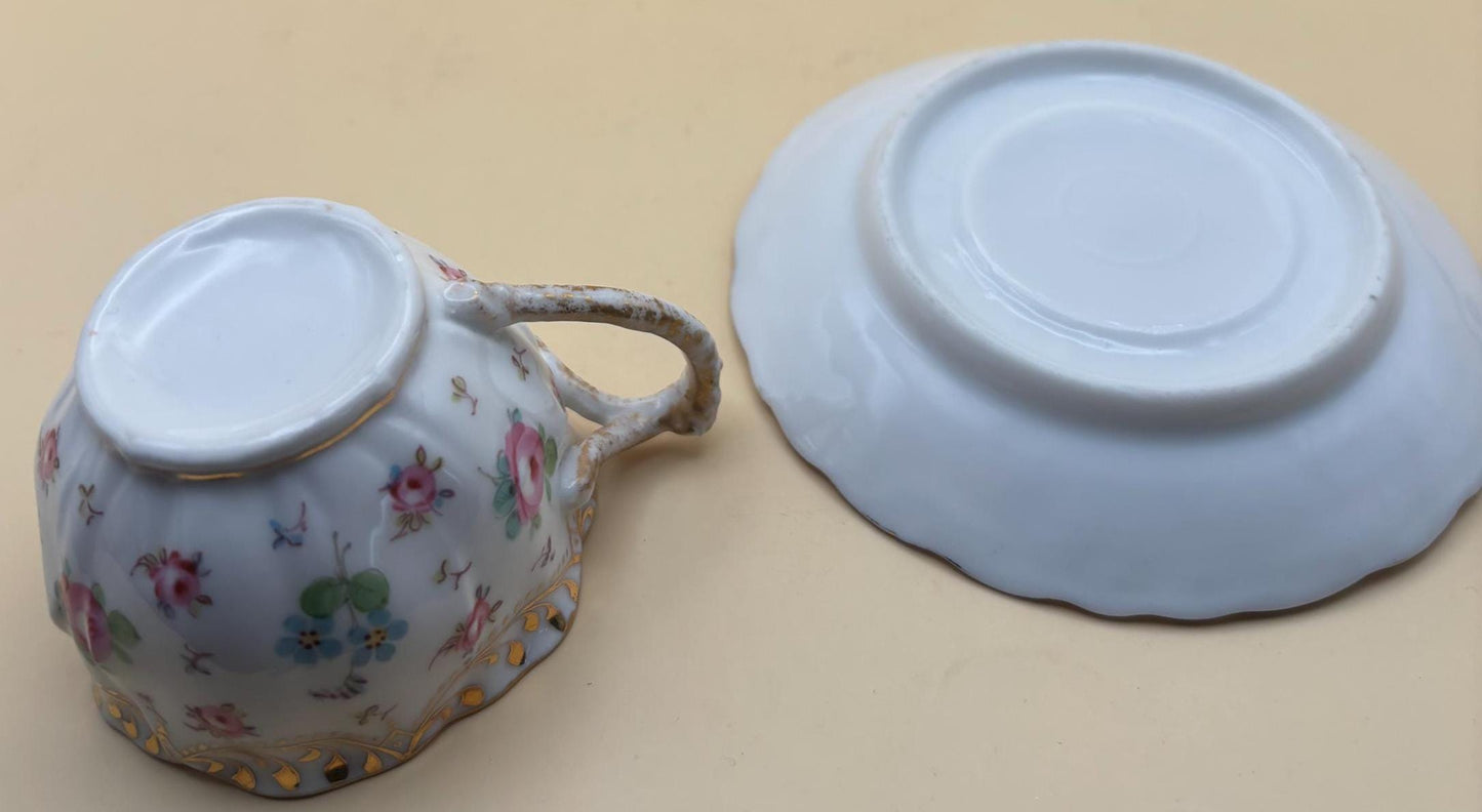 Vintage Demi Cup and Saucer Hand Painted Lover Antiques and Vintage