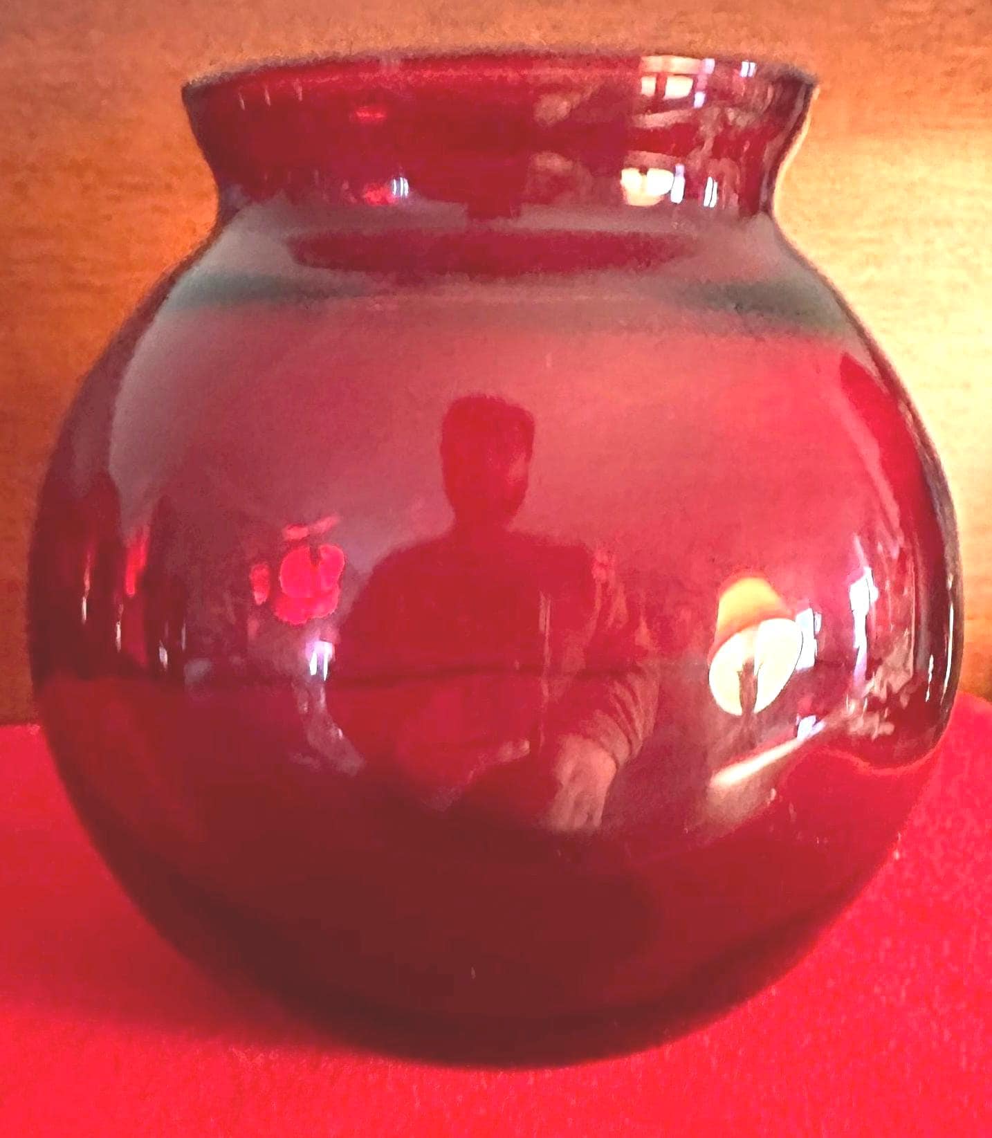Vintage Ruby Red Glass Vase: Mini Art Glass Pitcher