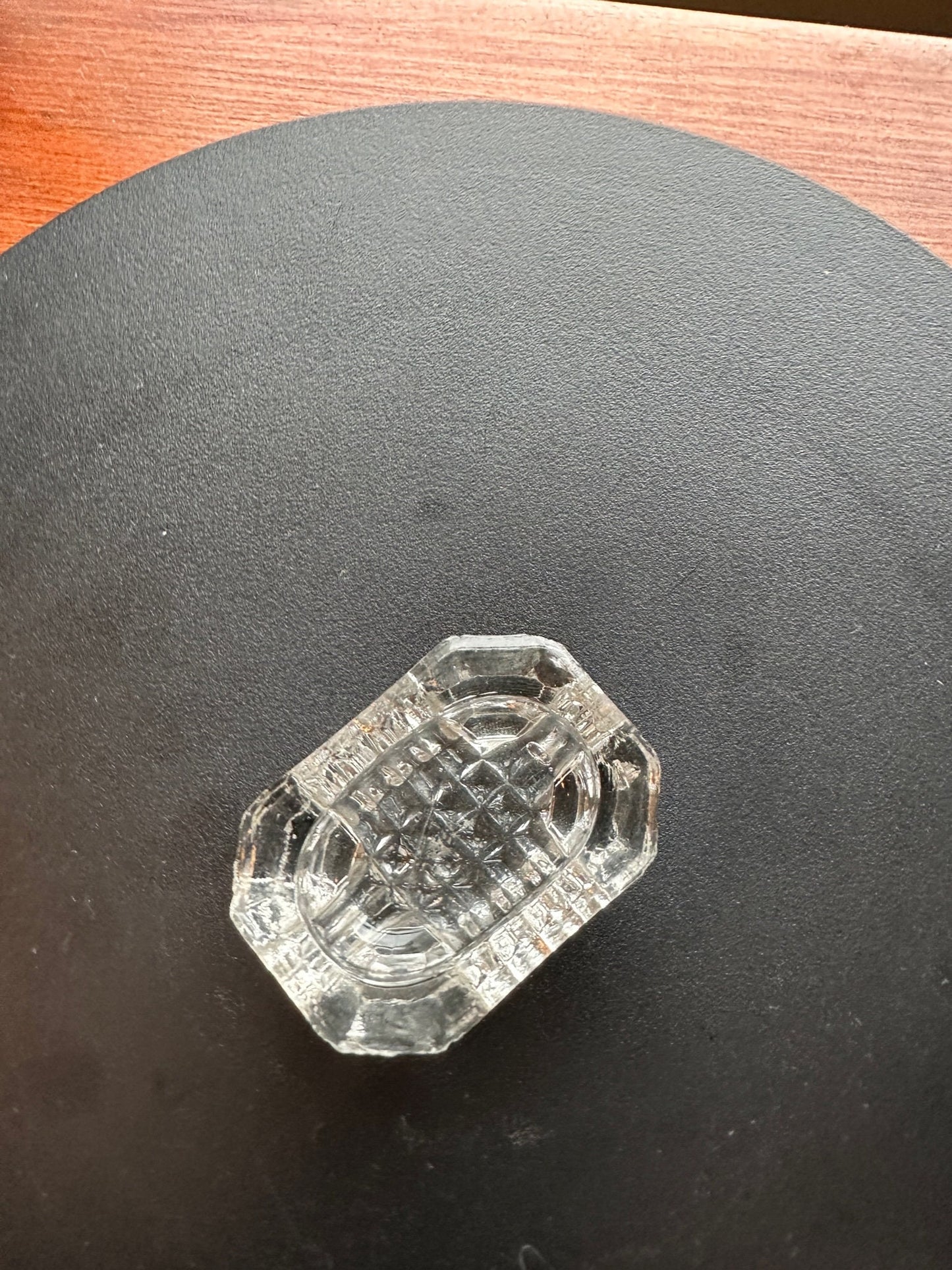 Vintage Clear Cut Glass Footed Dish: Rectangular Toothpick Holder