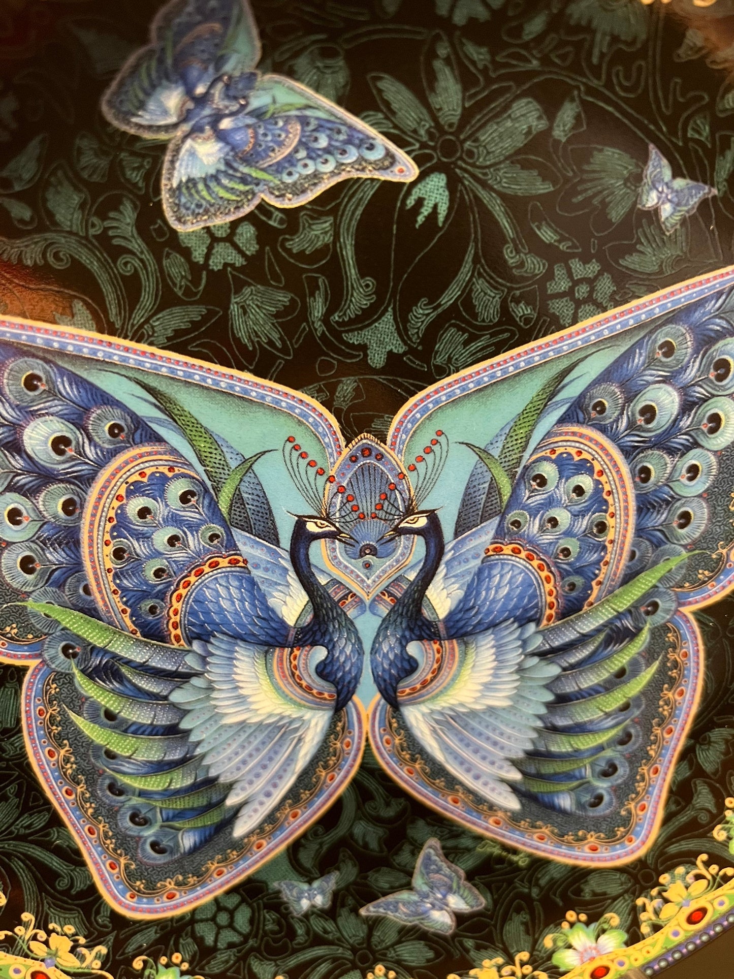 Vintage Sapphire Splendor Enchanted Wings limited edition by Oleg Gavrilov Bradford Exchange Plate #1357 A Plate Wall Hanging Lover Antiques