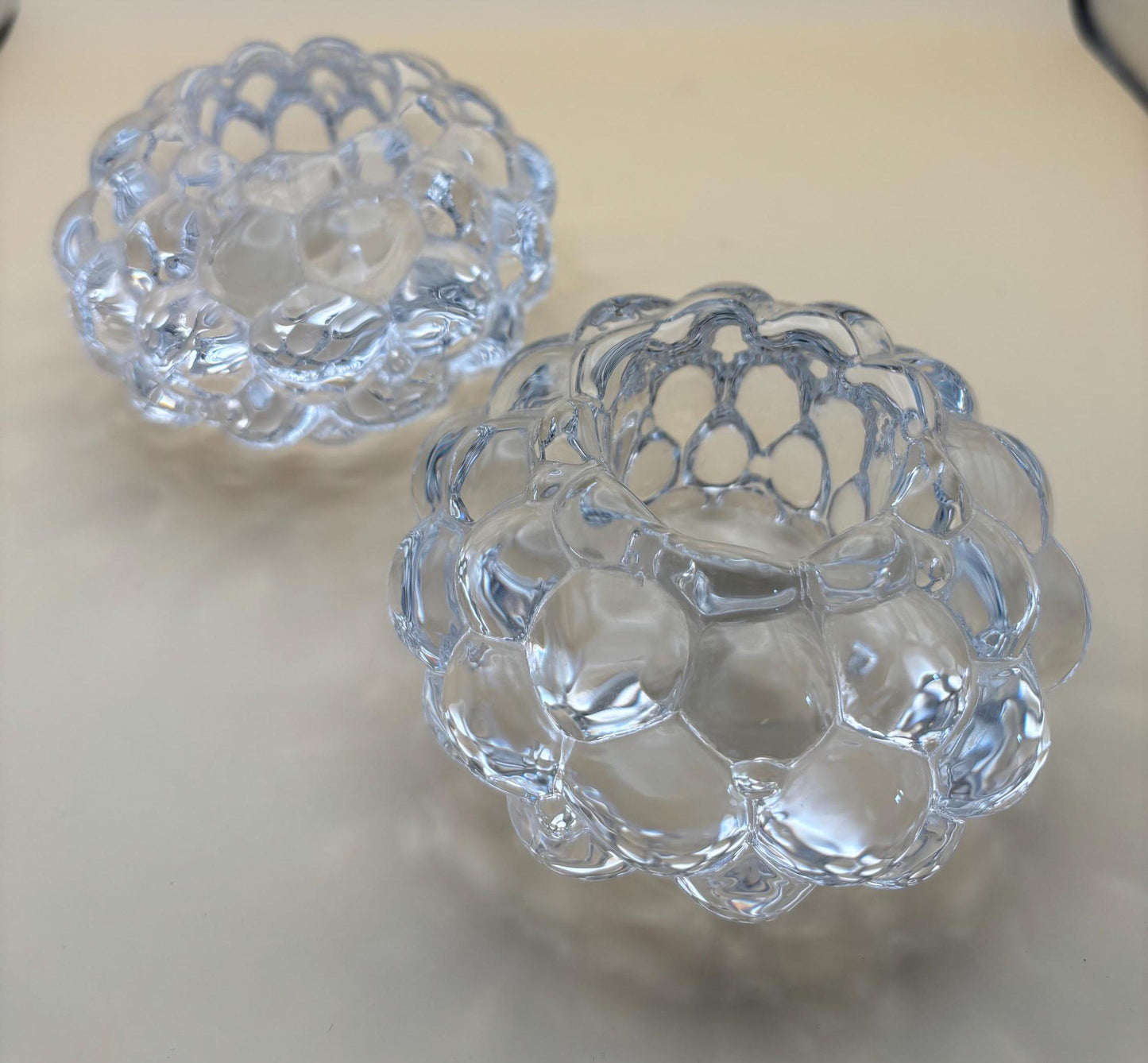 Vintage Orrefors Sweden Crystal Glass Votive Candle Holder Mid Century Glass Structure Bubble Art Lover Antiques and Vintage