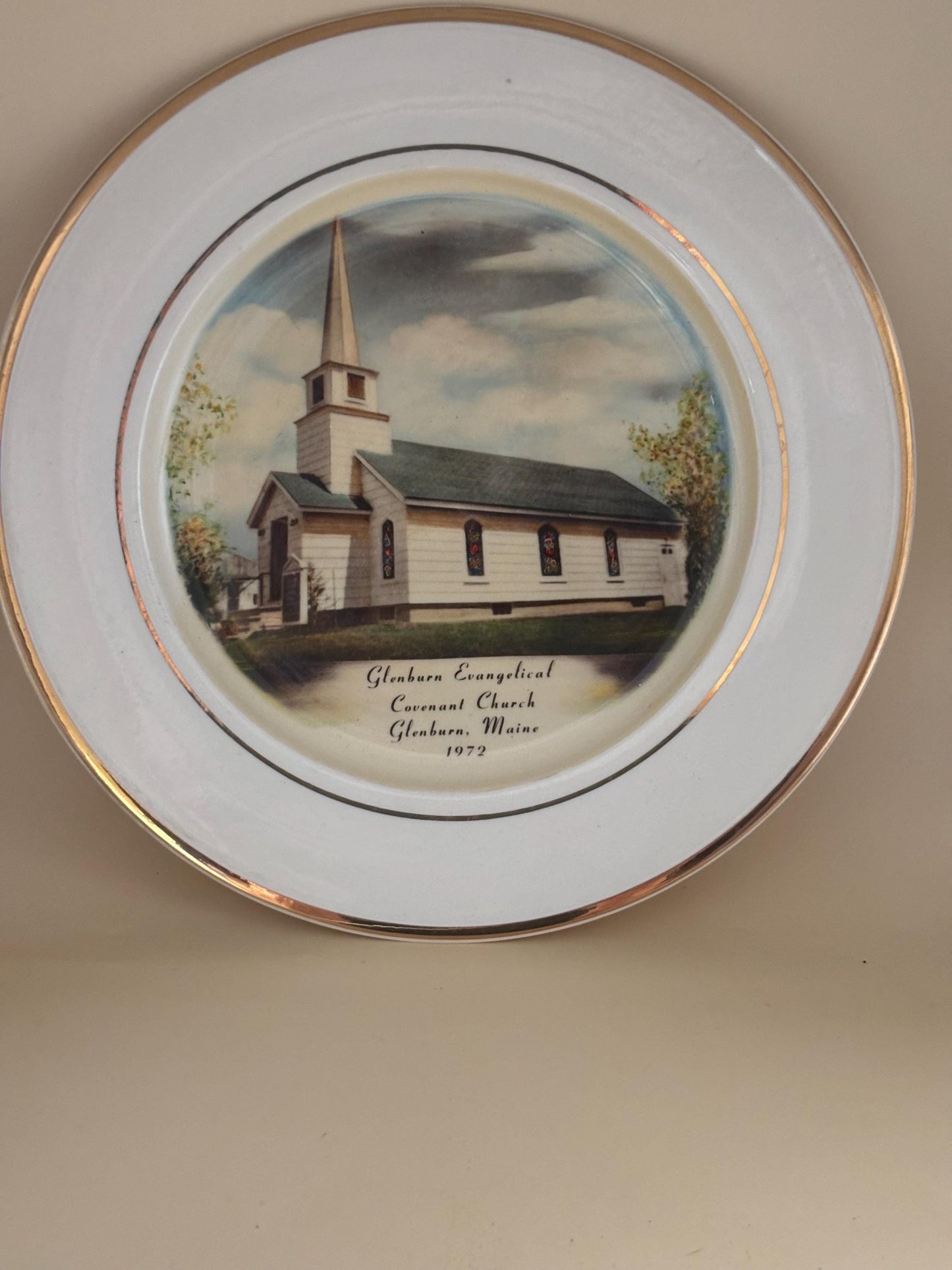 Commemorative Plate of Glenburn Church, Lover Antiques and Vintage