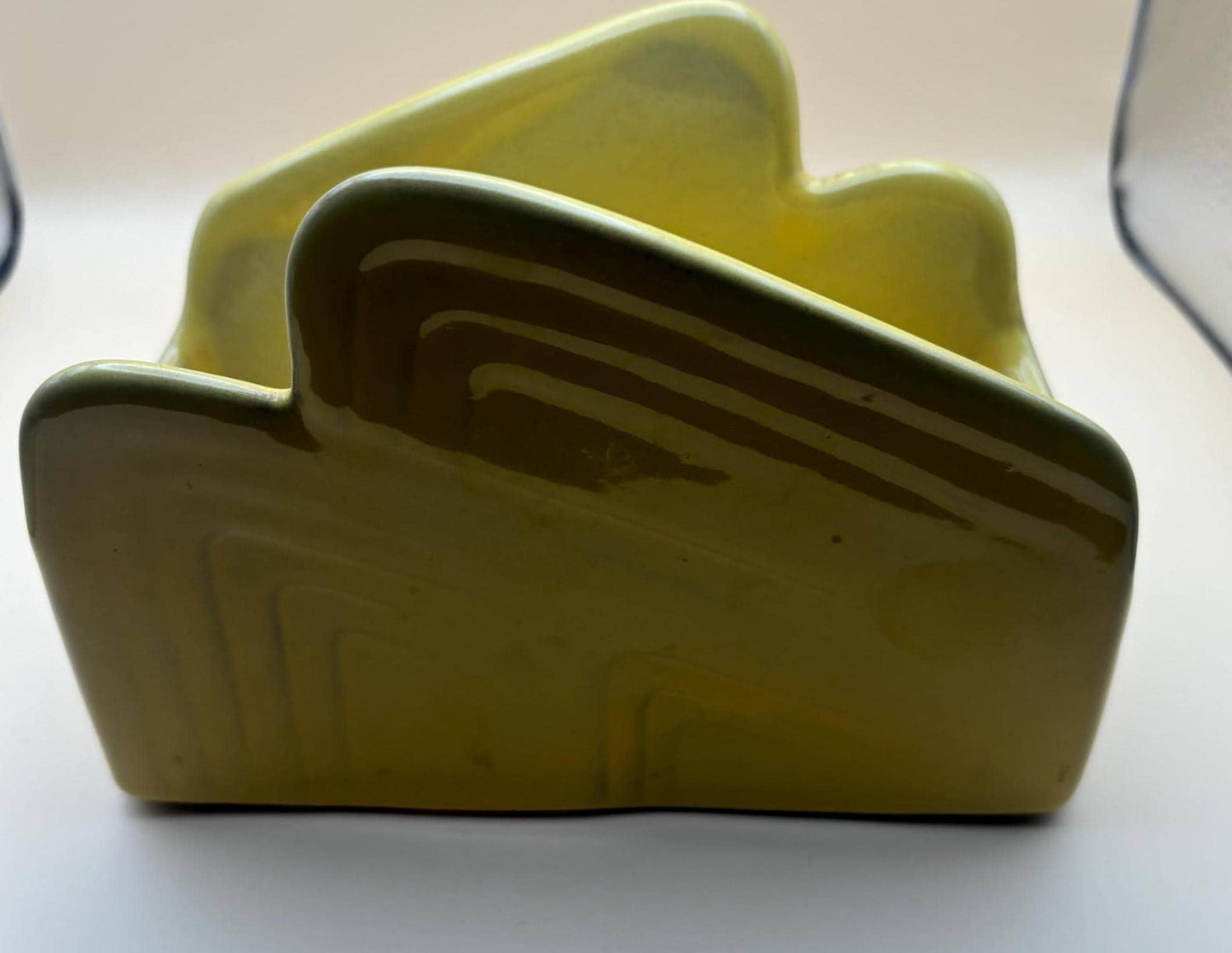 Vintage Frankoma Pottery Napkin Holder Number 264 Autumn Yellow Lover Antiques and Vintage