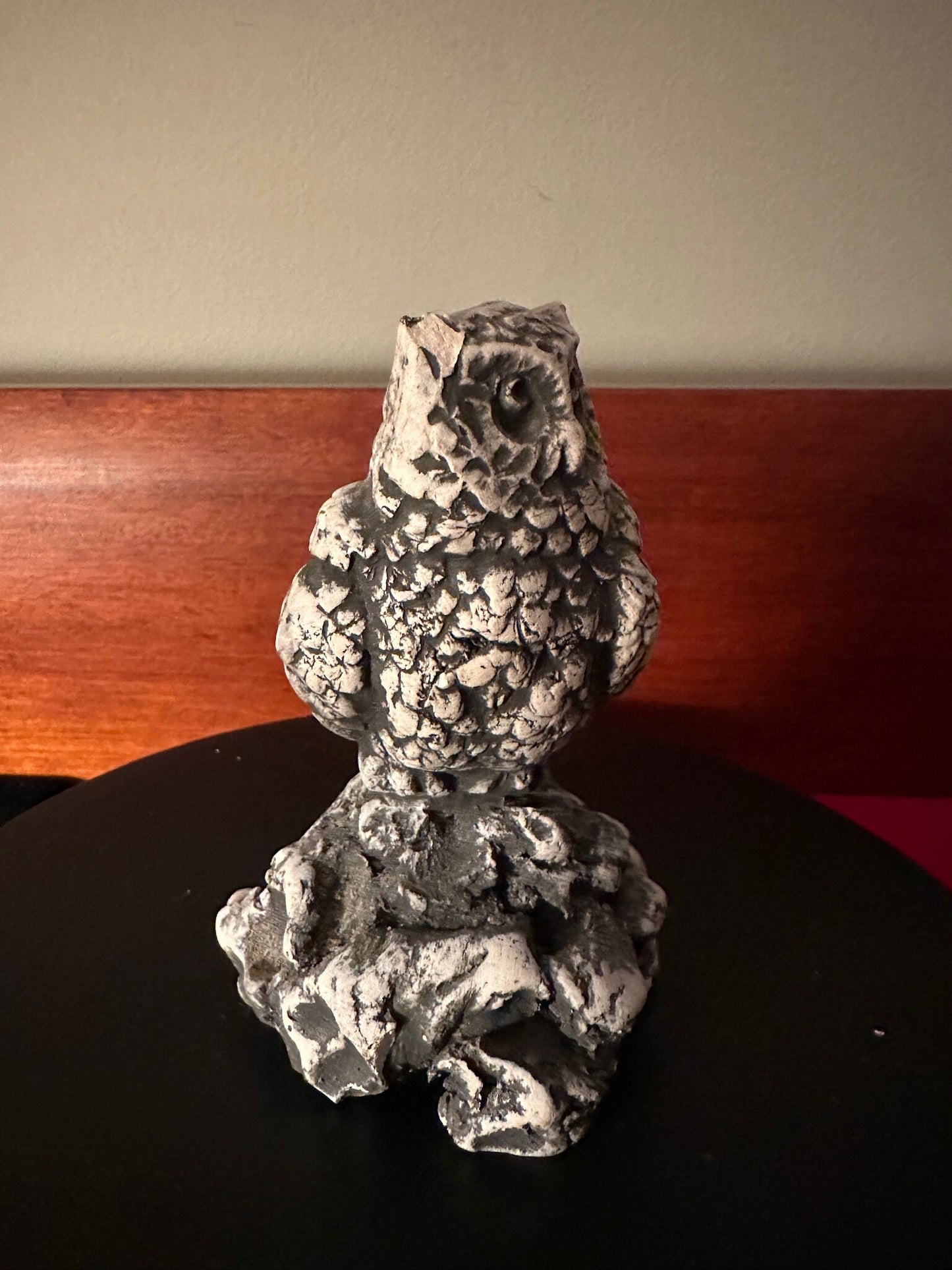 Mount St. Helen's Ash Owl Figurine: Signed Clay Collectible
