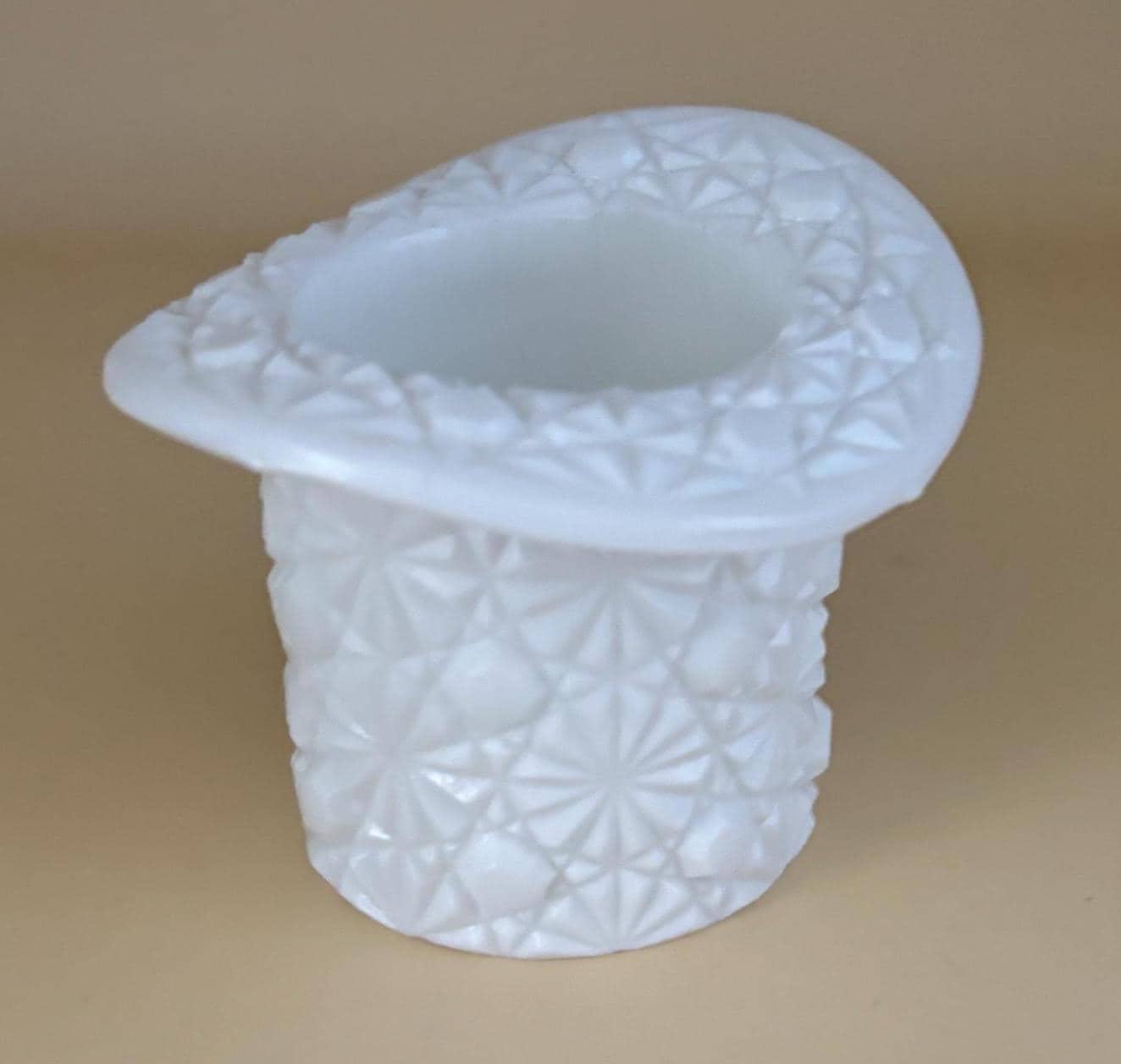 Vintage Fenton White Milk Glass Hat Glass Art Lover Antiques