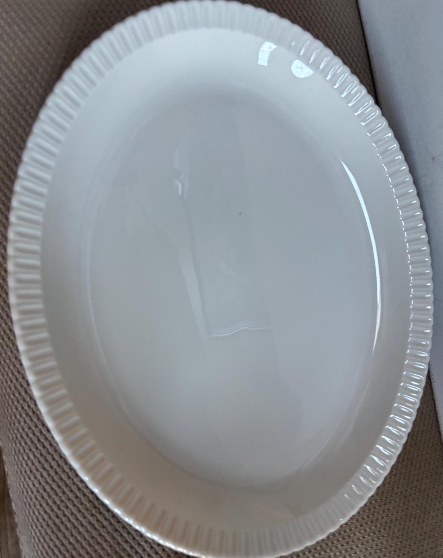 Vintage Shelledge White Large Platter with Narrow Flutes Edging Syracuse China Lover Antiques and Vintage