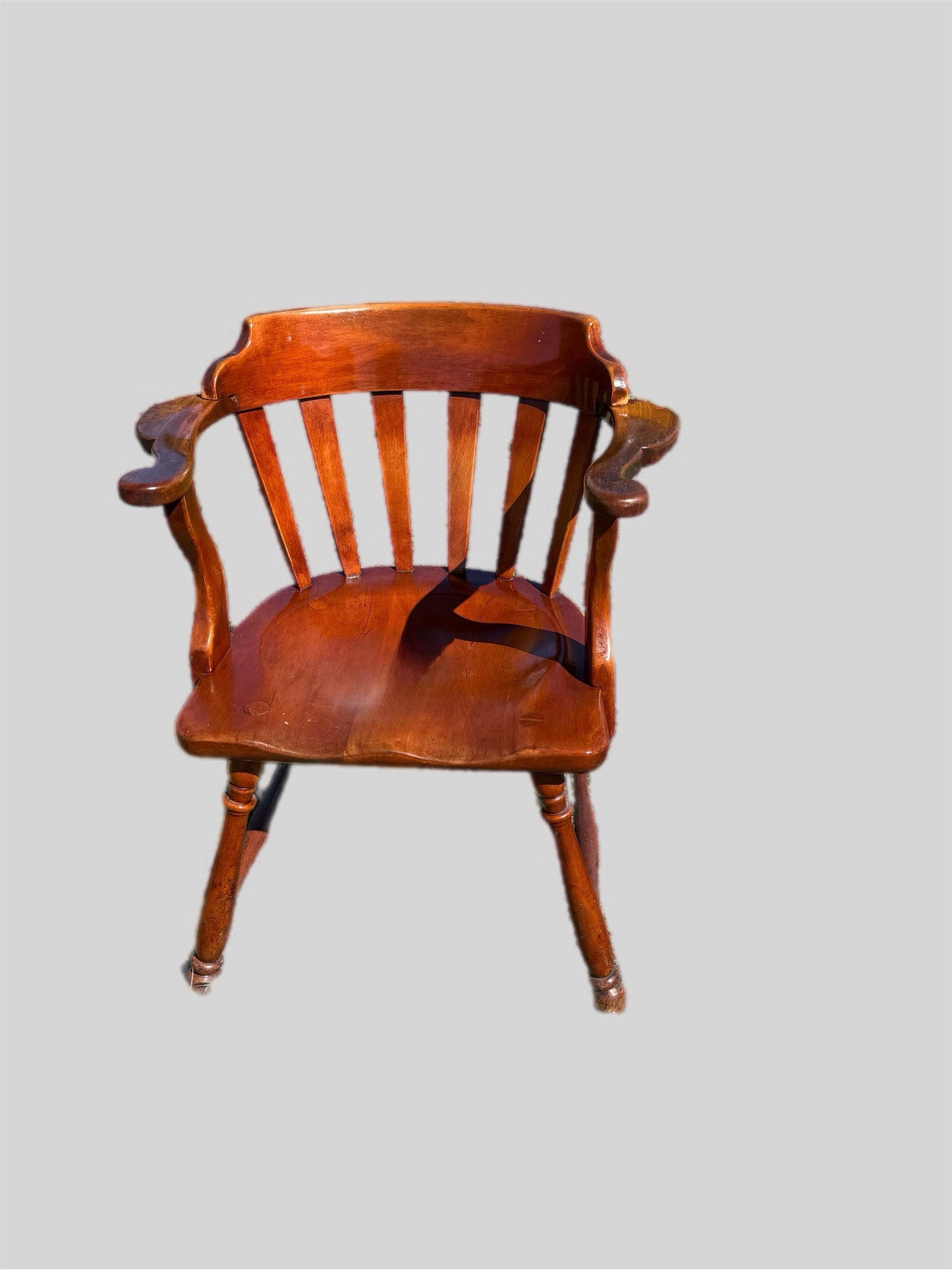 Vintage Cushman Colonial Captain's Chair: Rustic Barrel Back Armchair
