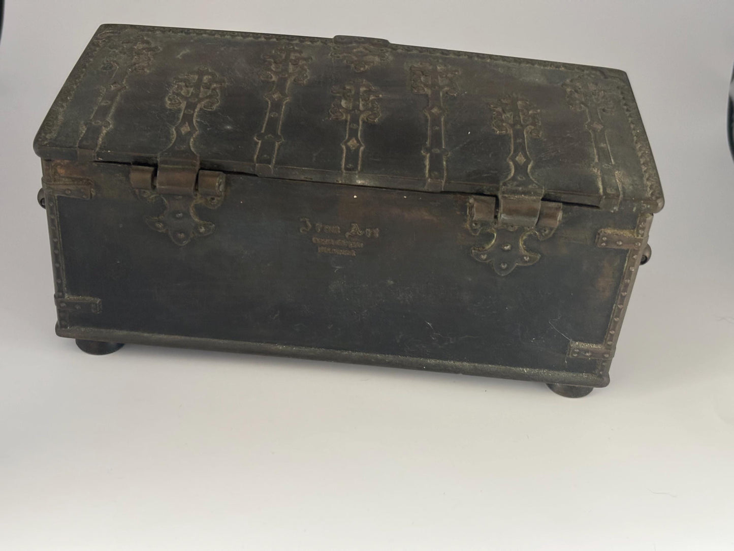 Antique Bronze Trinket Box: Battle of Lyndanisse, Danish Casket