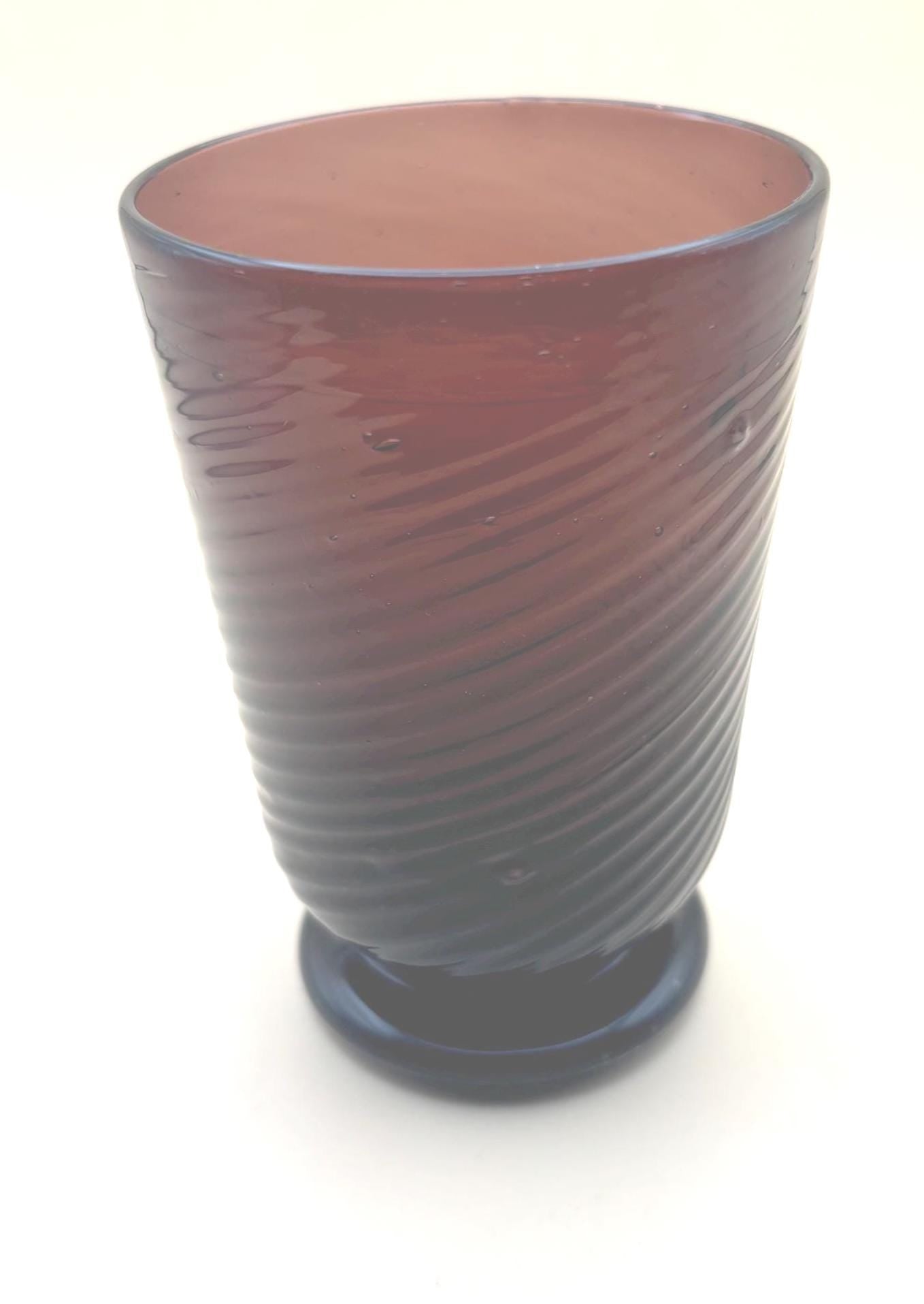Hand Blown Amethyst Glass Pretty Purple Mid Century Glassware Glass Art Vase