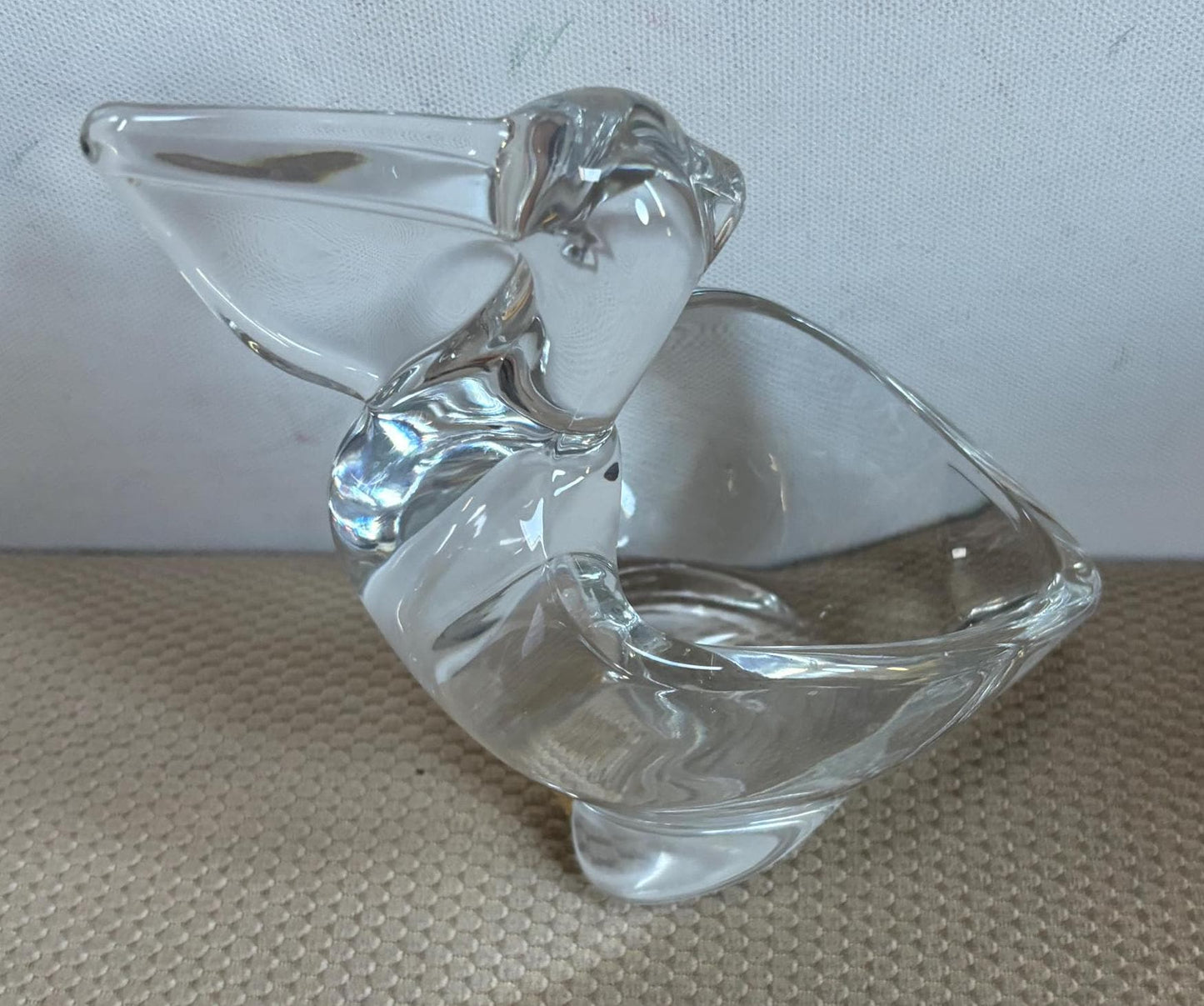 Vintage Hand Blown Glass Pelican with Candy Dish Lover Antiques and Vintage