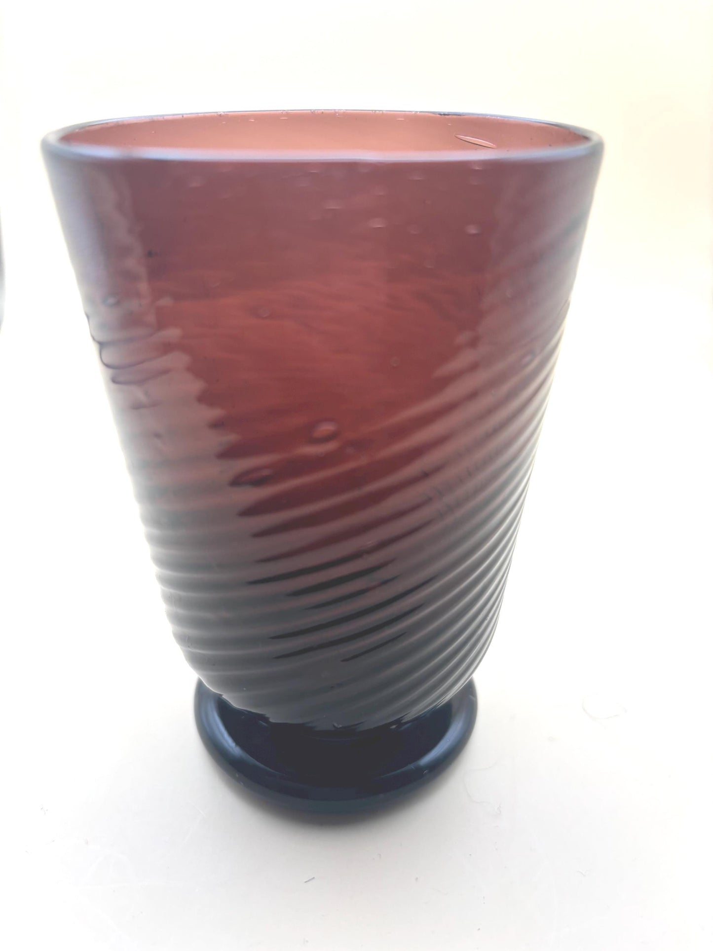 Hand Blown Amethyst Glass Pretty Purple Mid Century Glassware Glass Art Vase