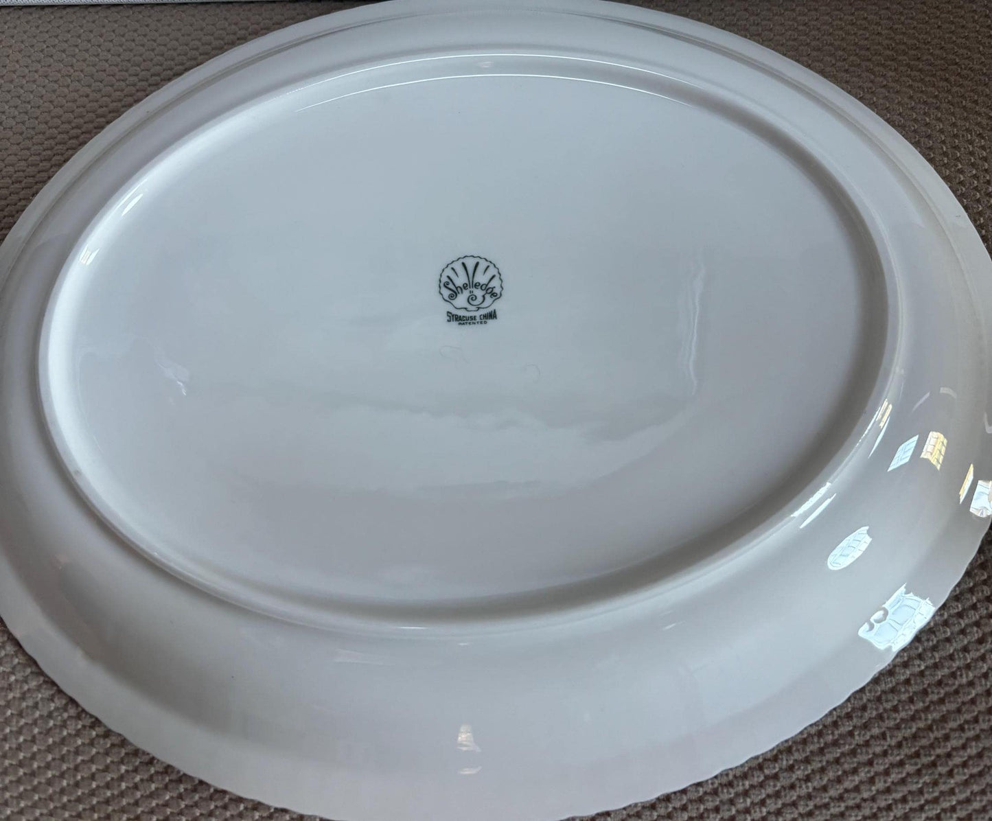 Vintage Shelledge White Large Platter with Narrow Flutes Edging Syracuse China Lover Antiques and Vintage
