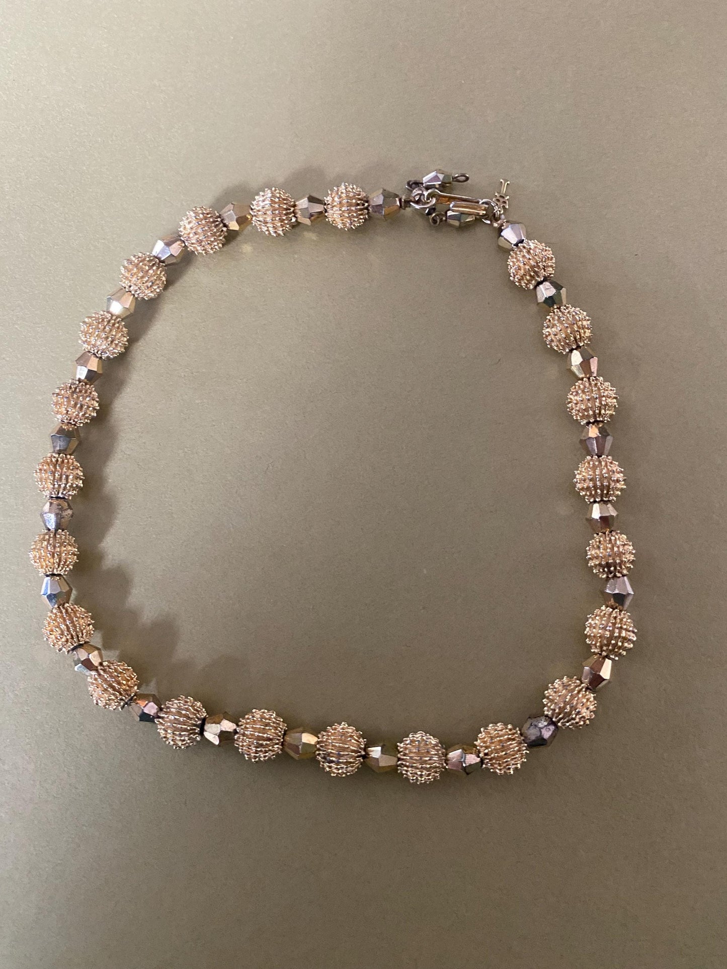 Vintage Crown Trifari Nubby Gold Style Choker Necklace Jewelry by Trifari Electra Collection Lover Antiques and Vintage