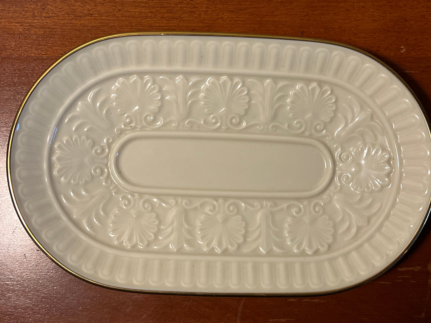 Vintage Lenox Athenian Candy Dish: Cream Porcelain with Gold Lining
