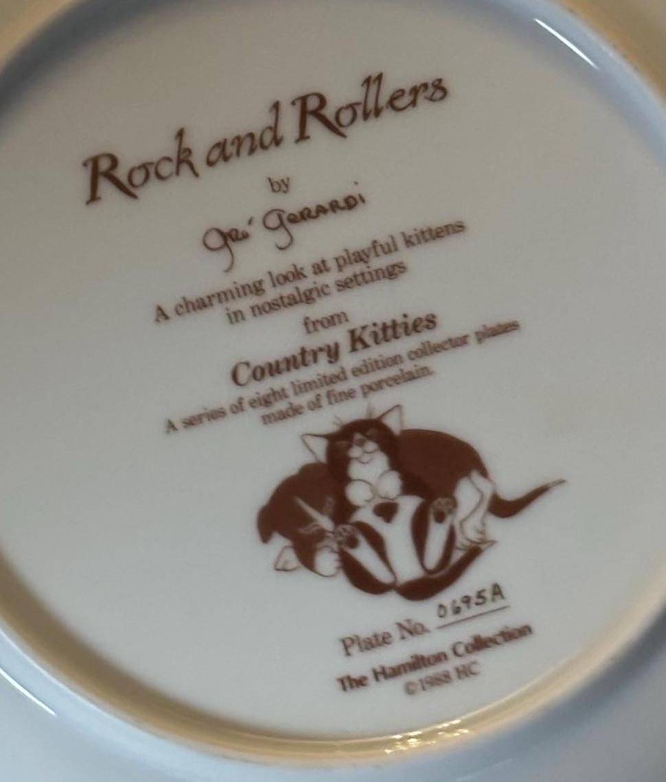Hamilton Collection Cat Plate, Rock and Rollers Cats, Number 0695A, Lover Antiques and Vintage