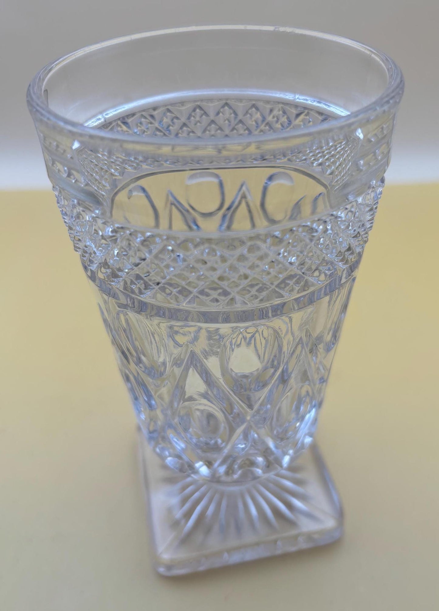Antique Imperial Glass Cape Cod Glass Footed Compote Pressed Water Glass Square Bottom Lover Antiques and Vintage