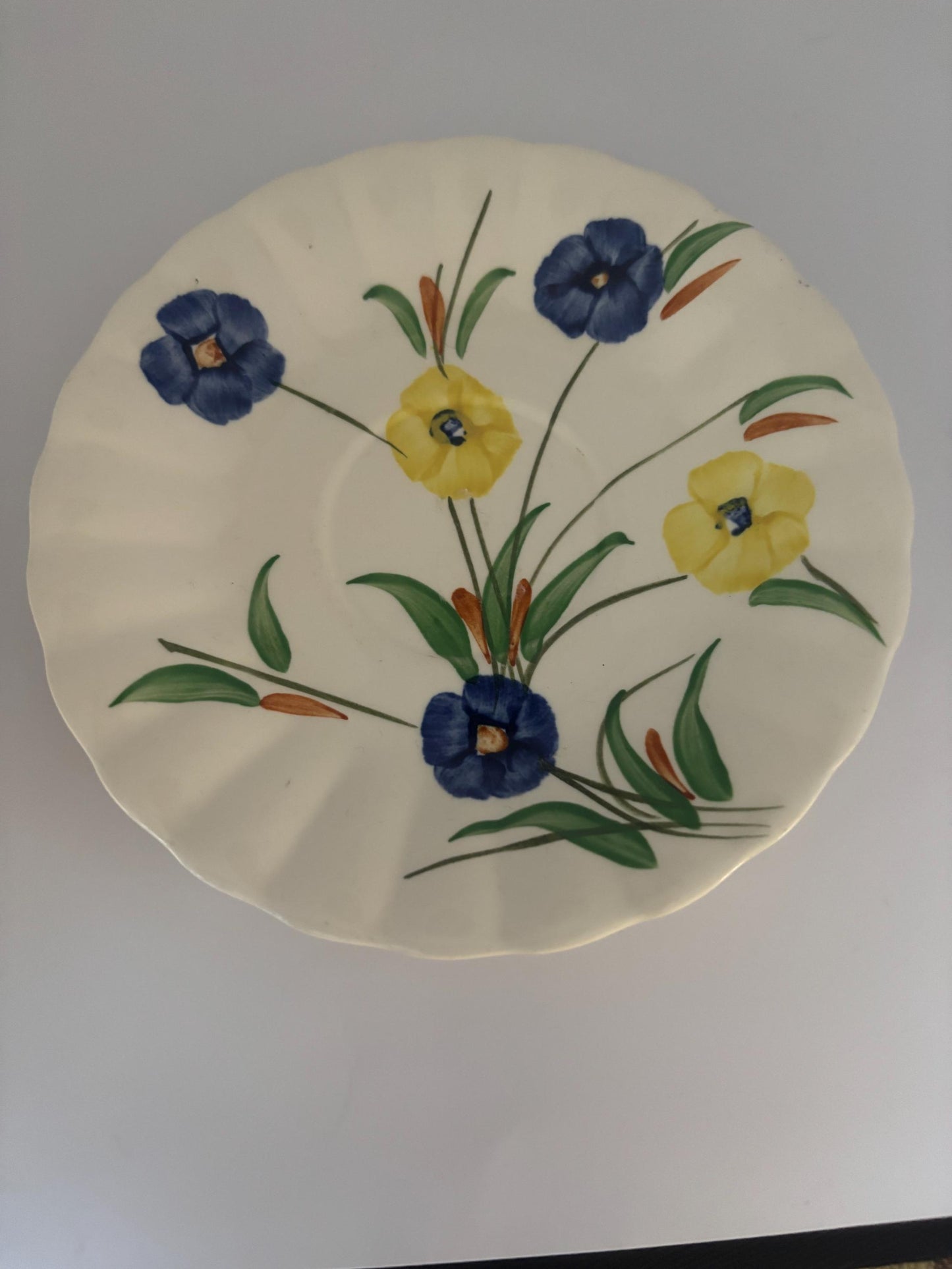 Blue Ridge Southern Potteries Saucer Plate, Summer Flowers Design, Lover Antiques and Vintage