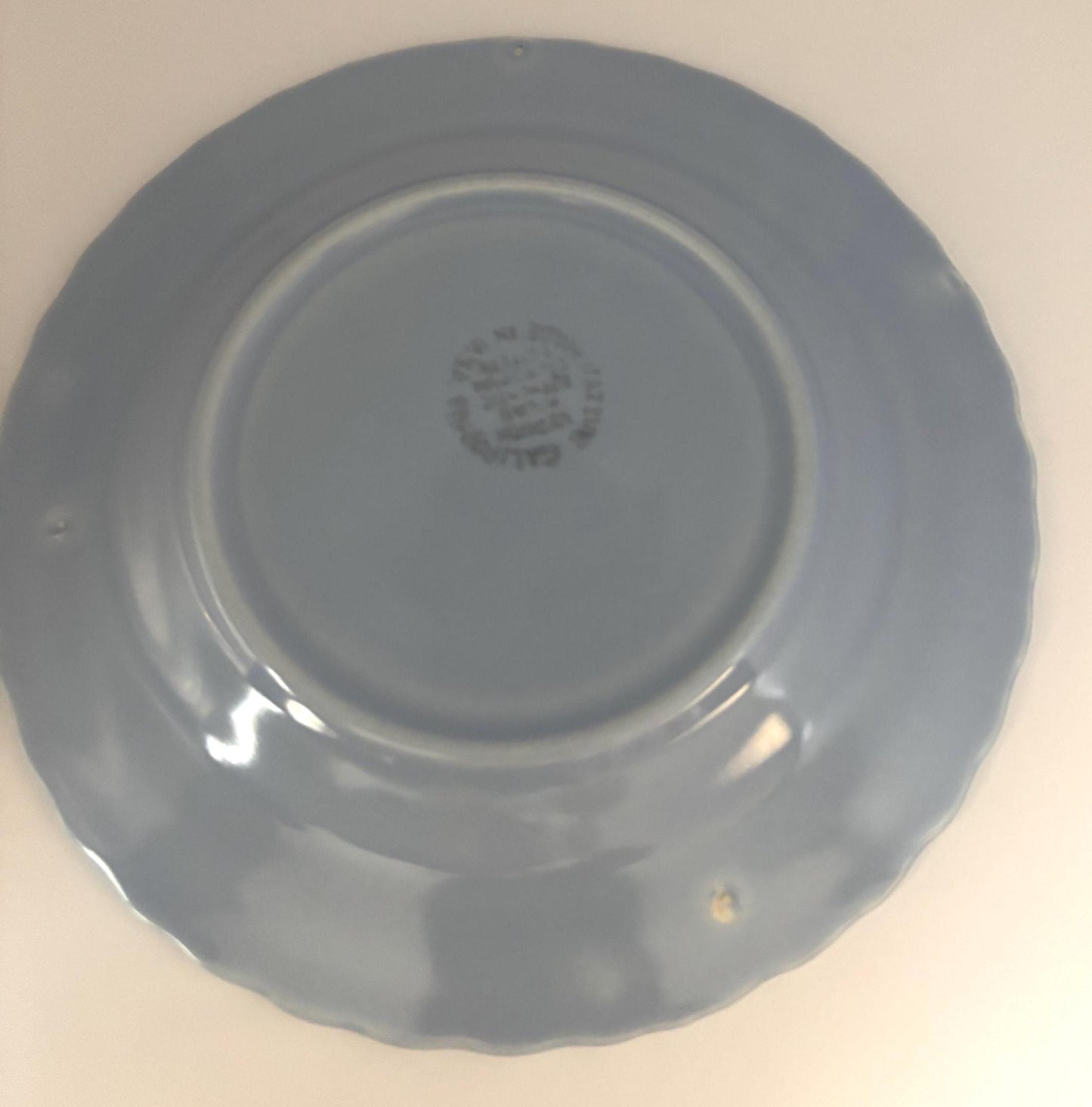 Vernon Kilns Native California Blue Bread Plate, Lover Antiques and Vintage