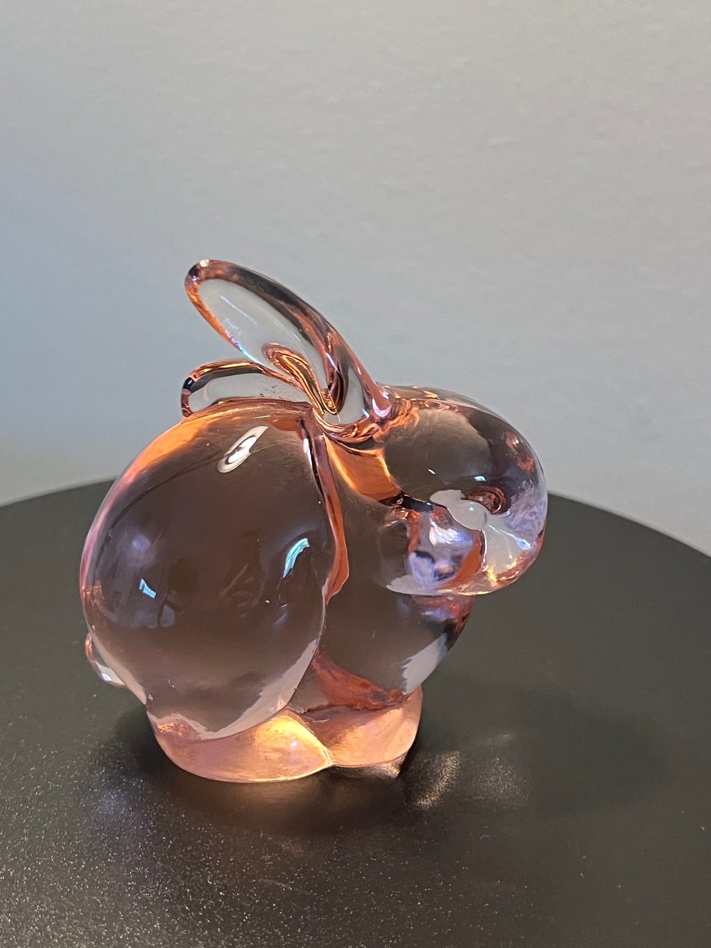 Vintage Fenton Glass Pink  Rabbit Cranberry Bunny Glass Art Lover Antiques and Vintage
