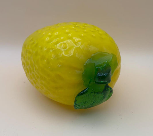 Vintage Glass Lemon Figurine Lover Antiques and Vintage