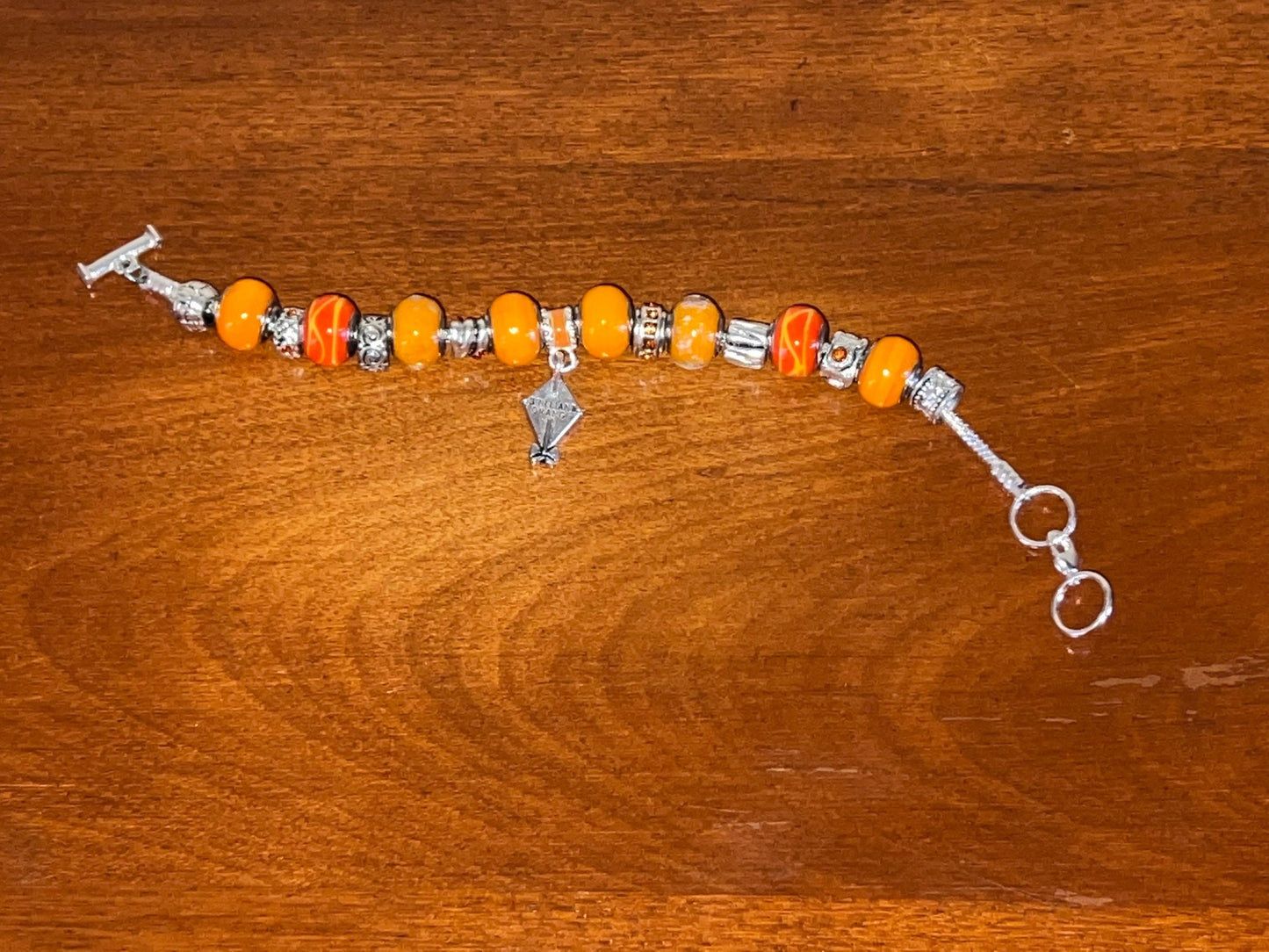 Charm bracelet Willabee and Ward jewelry orange love Valentine’s Day Gift kite charms beads
