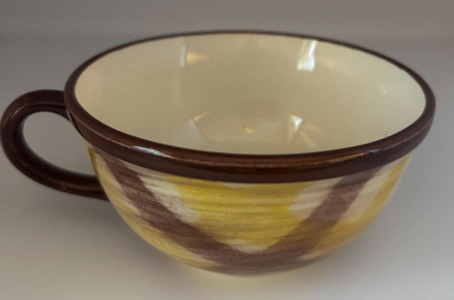 Vernon Kilns Native California Organdie Plaid Coffee Cup, Lover Antiques and Vintage
