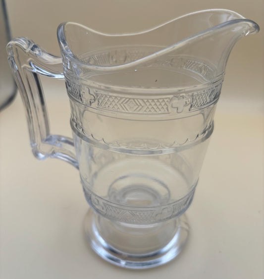 Antique Heisey Glass Creamer or Small Pitcher Creamer Cross Bands Lover Antiques and Vintage