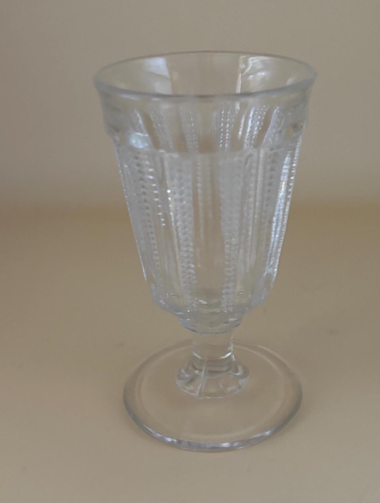 Antique Wine Glass EAPG Paneled Dewdrop Pattern Crystal Glass Footed Cup Lover Antiques and Vintage