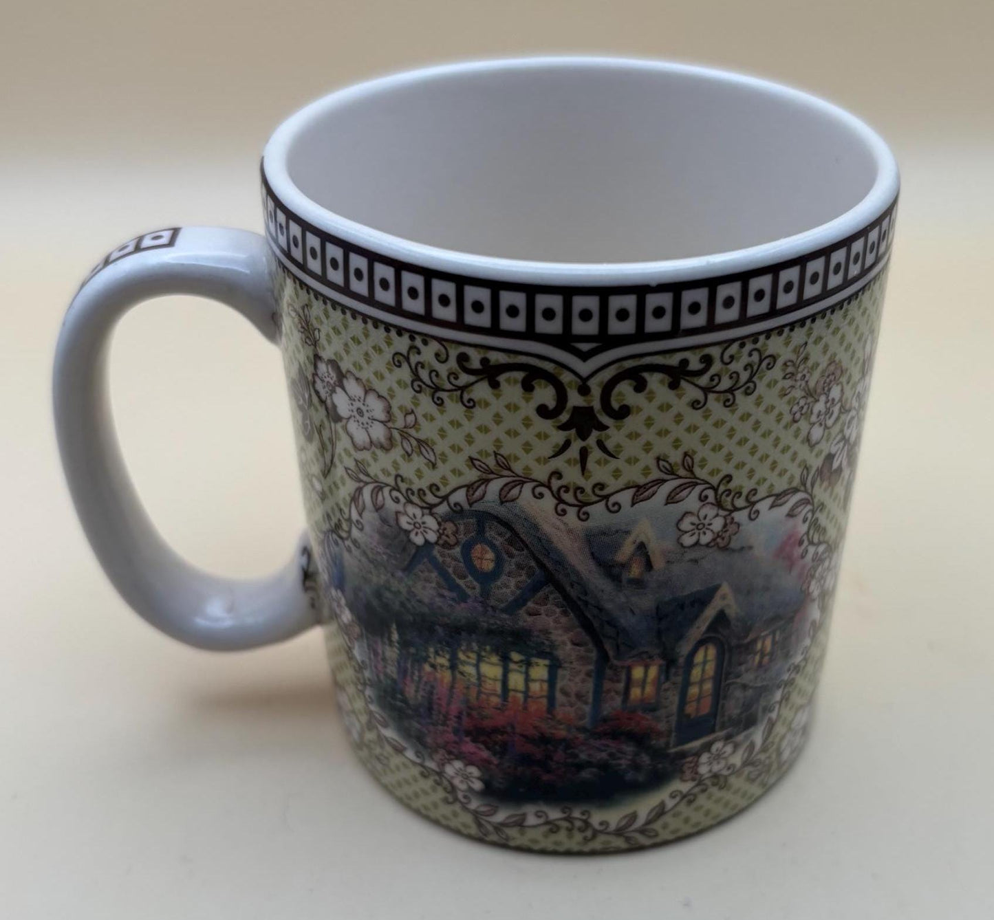 Vintage Thomas Kinkade Inspired Home Cottage Mug Copeland Spode Cup Lover Antiques and Vintage