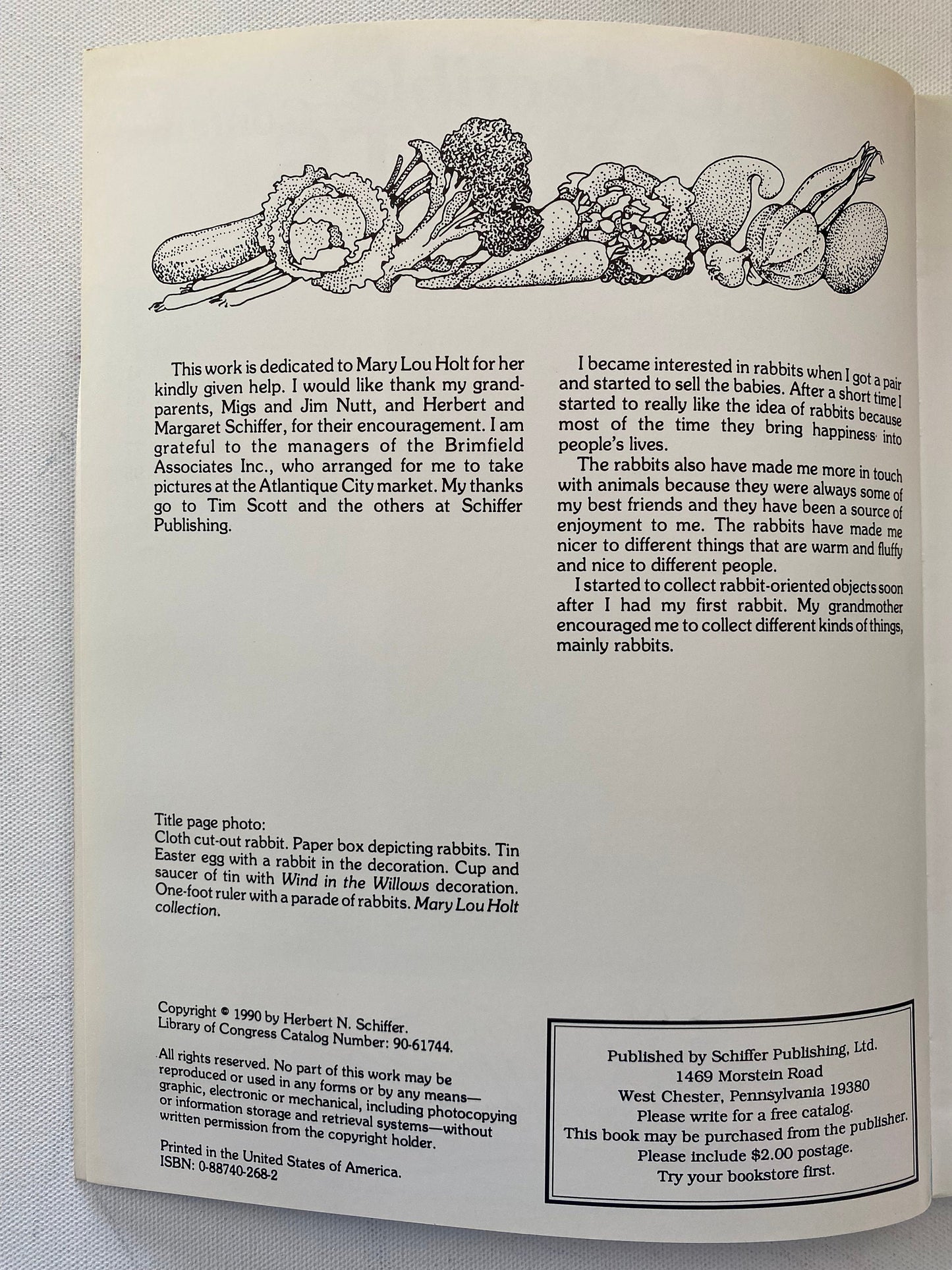 Collectible Rabbits Book, by H.N. Schiffer, Lover Antiques and Vintage