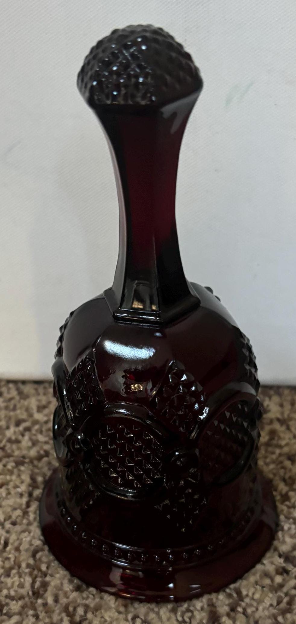 Vintage Avon Ruby Red Glass Bell Lover Antiques and Vintage