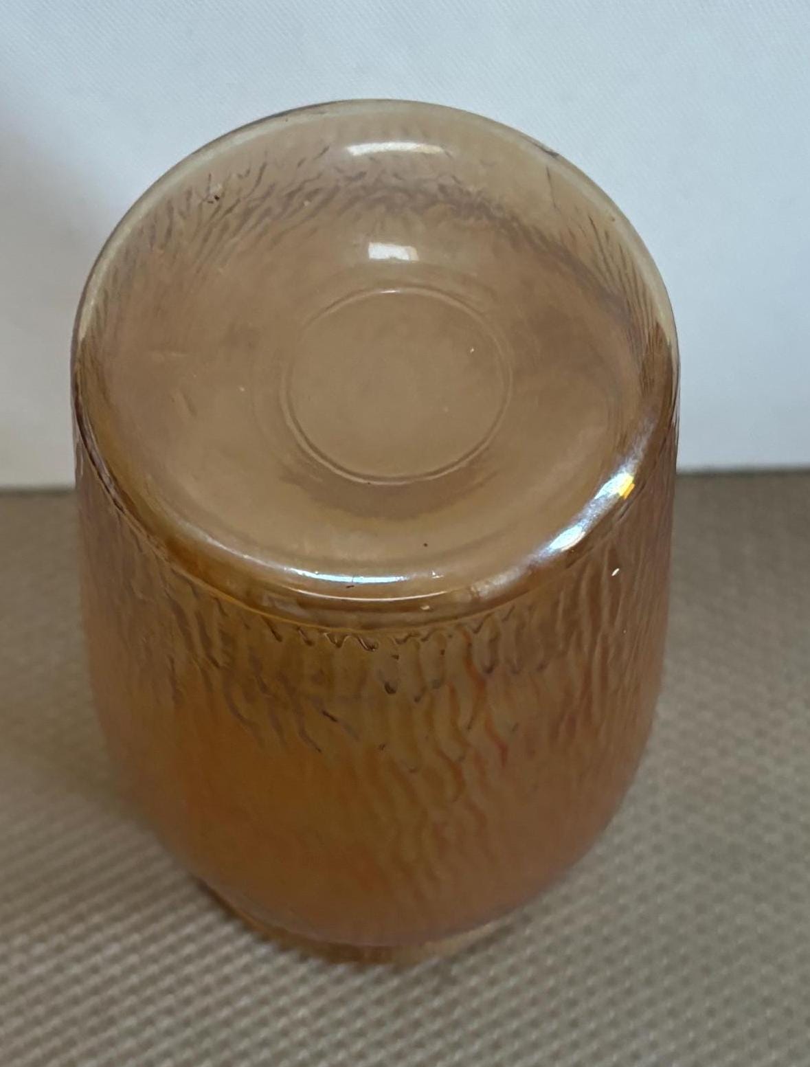 Vintage Jeannette Marigold Carnival Glass Vase Orange Carnival Glass Lover Antiques and Vintage